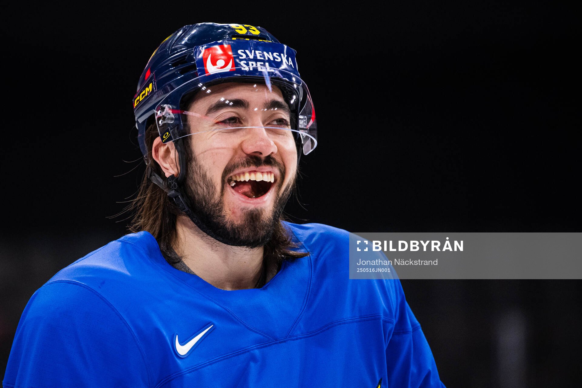 Mika Zibanejad of Sweden at a practice session