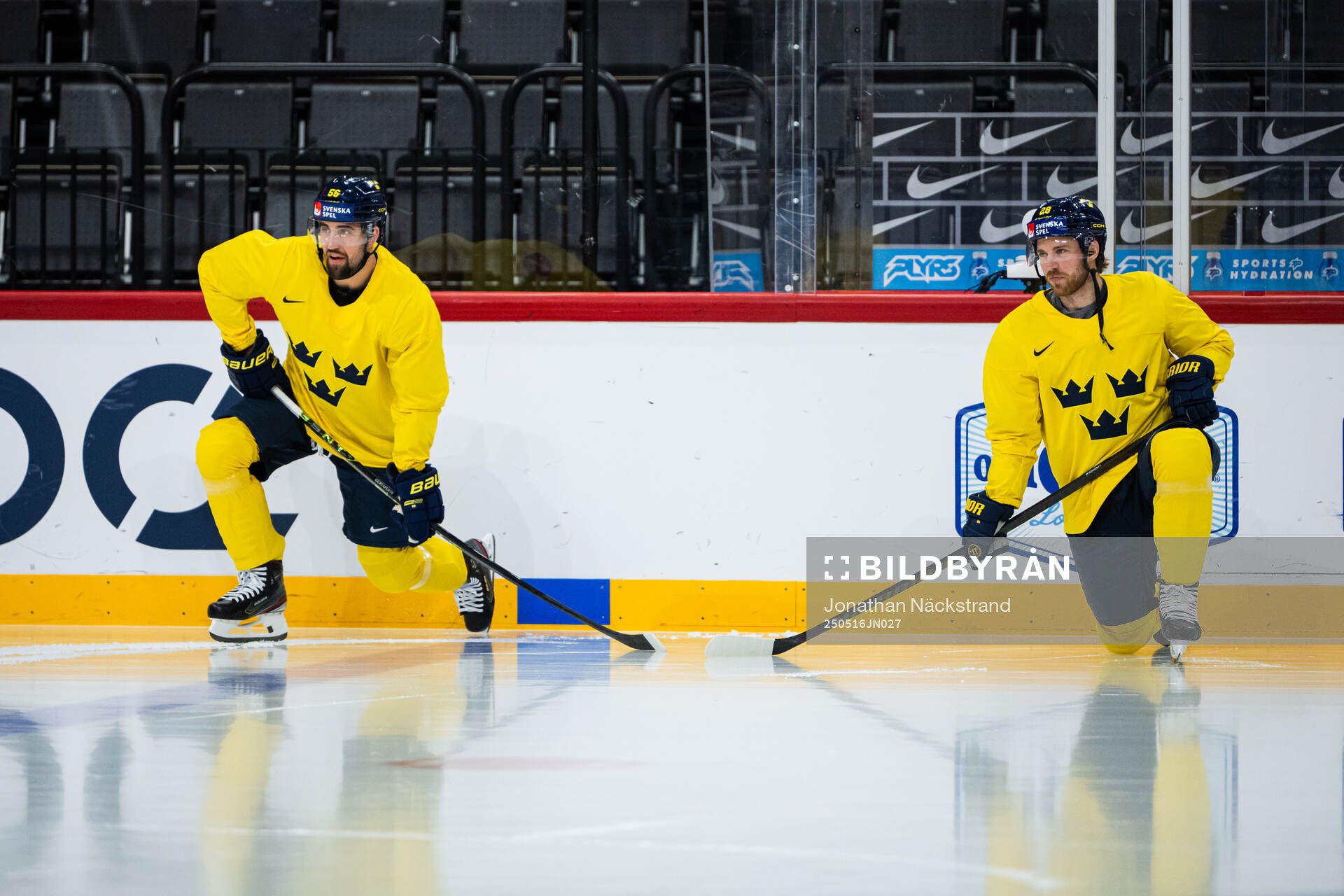 Erik Gustafsson and Elias Lindholm of Sweden at a practice