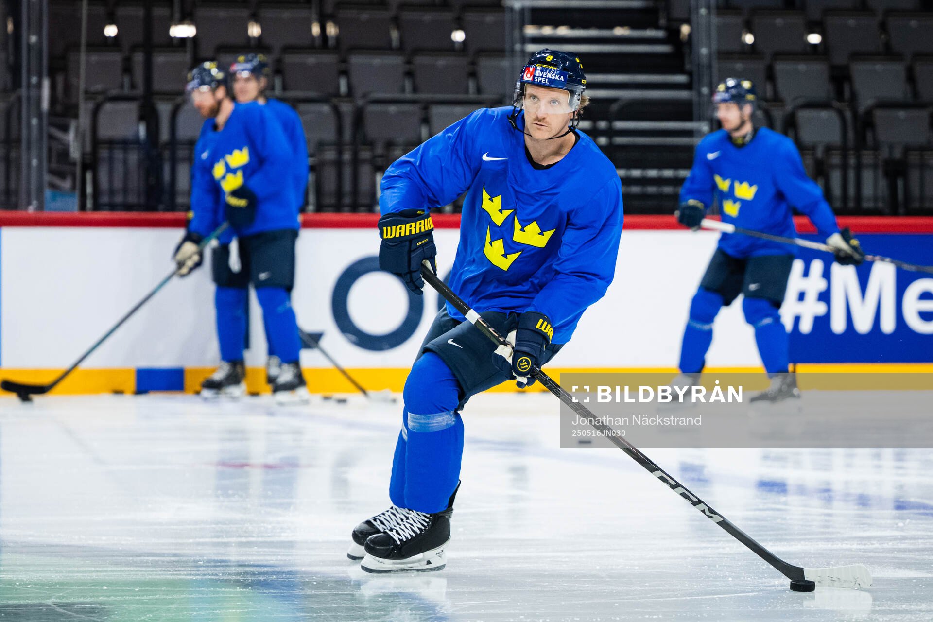Jonas Brodin of Sweden at a practice session
