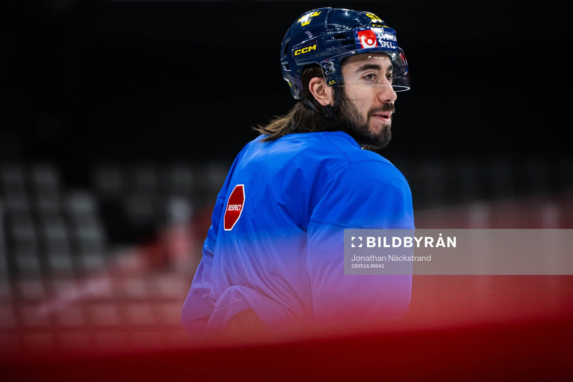 Mika Zibanejad of Sweden at a practice session