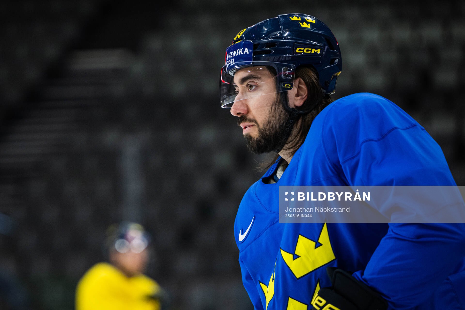 Mika Zibanejad of Sweden at a practice session