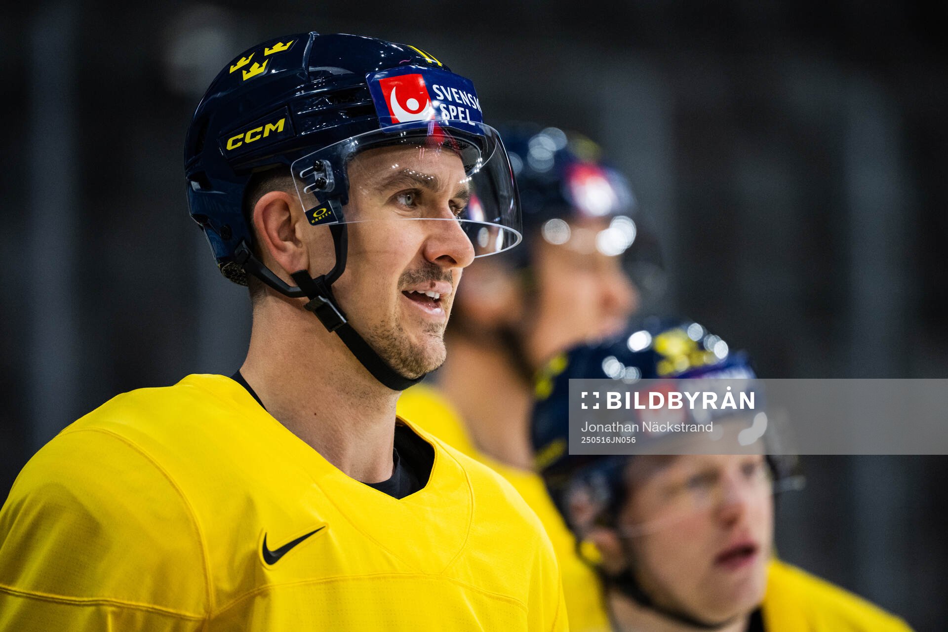 Mikael Backlund of Sweden at a practice session