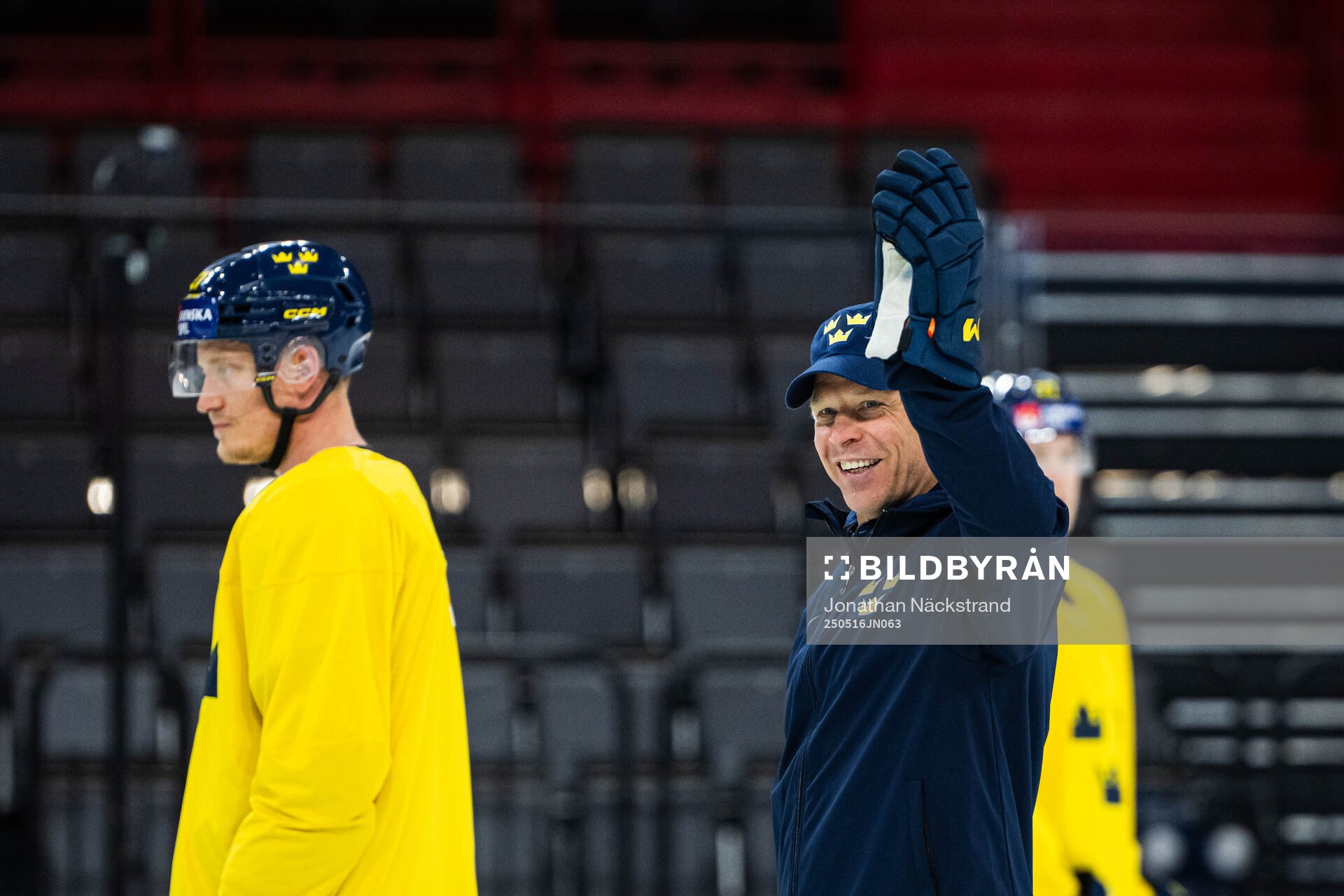 Assistant coach Nicklas Rahm of Sweden at a practice session