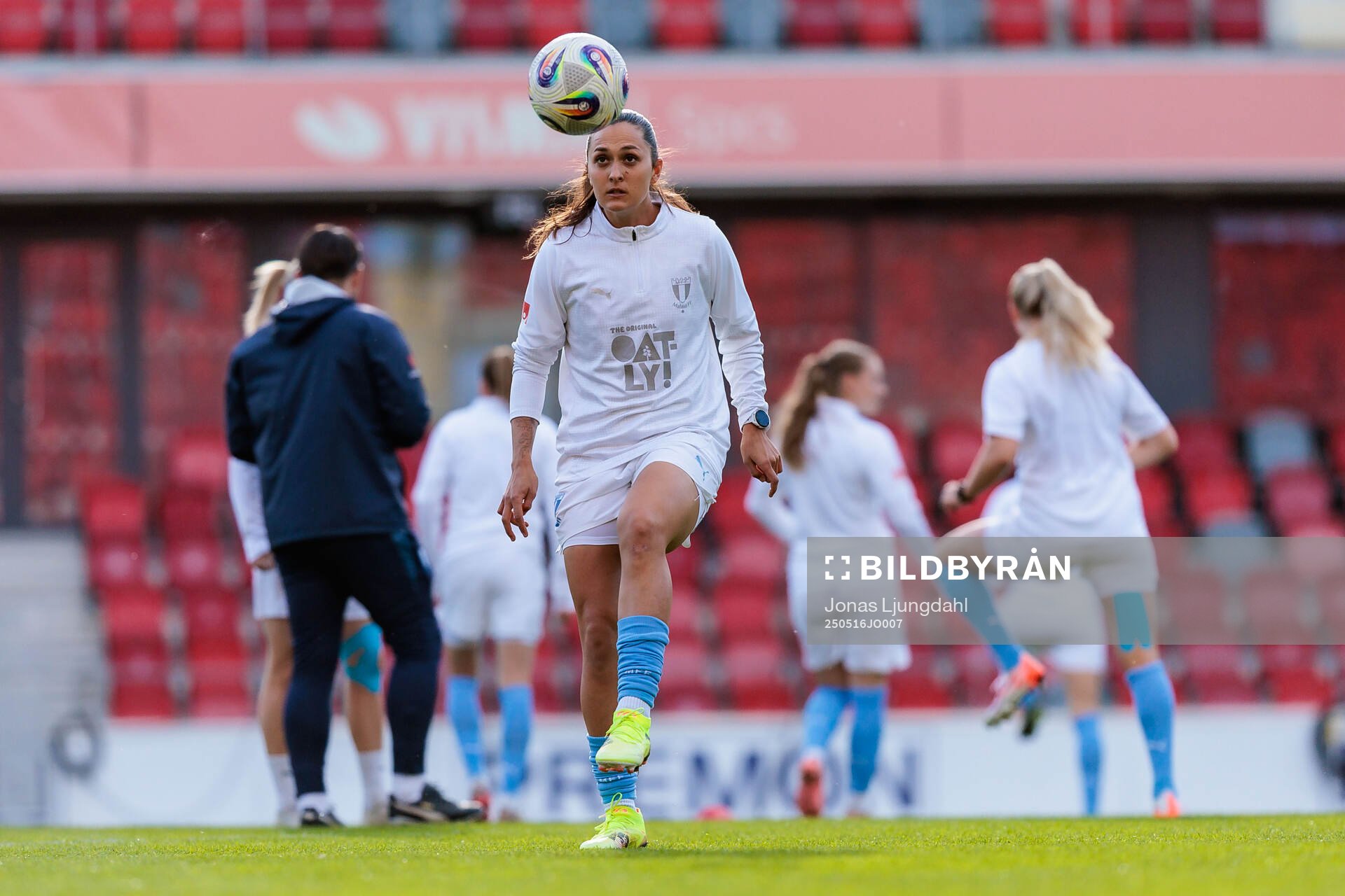 Malmö FFs Isabella D'Aquila under fotbollsmatchen i Damallsvenskan mellan Växjö DFF och Malmö FF den 16 maj 2025 i Växjö. 