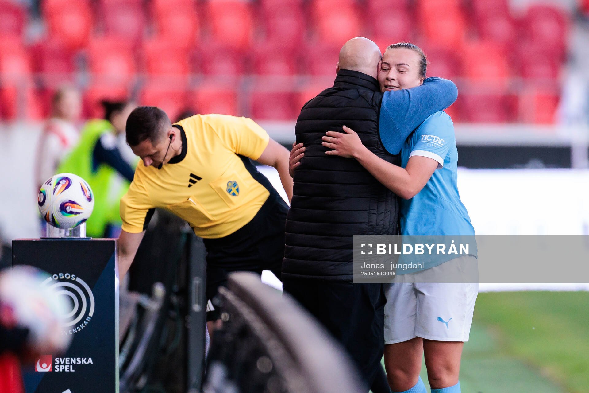 Malmö FFs Sara Kanutte Sørensen Fornes under fotbollsmatchen i Damallsvenskan mellan Växjö DFF och Malmö FF den 16 maj 2025 i Växjö.
