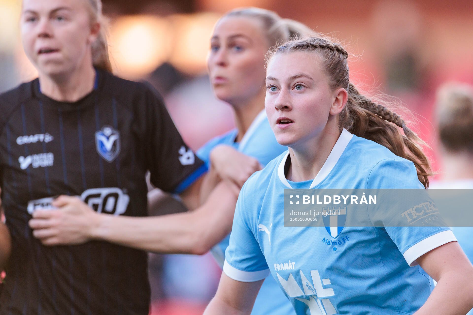 Malmö FFs Agnes Mårtensson under fotbollsmatchen i Damallsvenskan mellan Växjö DFF och Malmö FF den 16 maj 2025 i Växjö. 