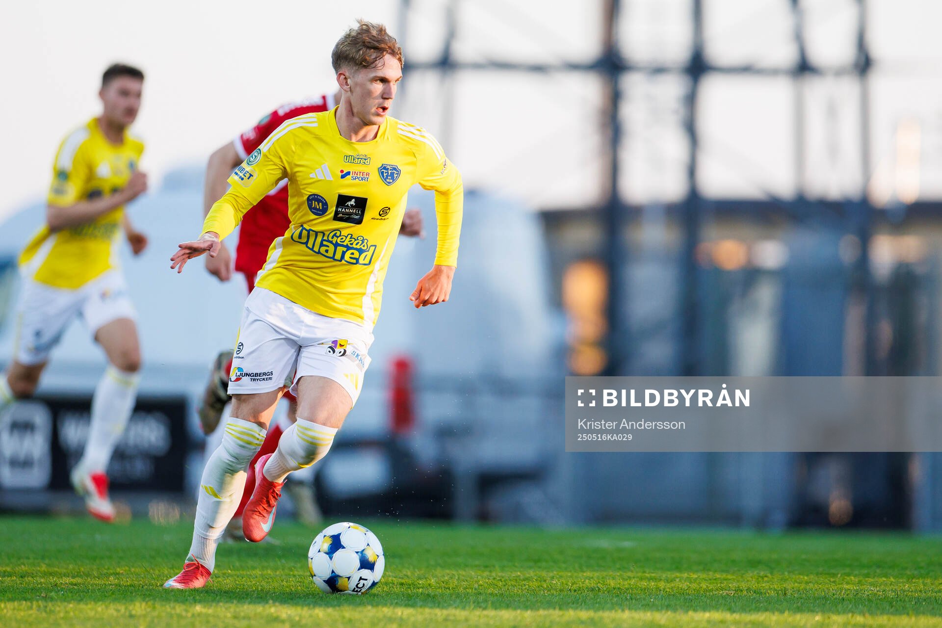 Falkenbergs Hampus Källström under fotbollsmatchen i Superettan mellan Falkenberg och Kalmar den 16 maj 2025 i Falkenberg. 