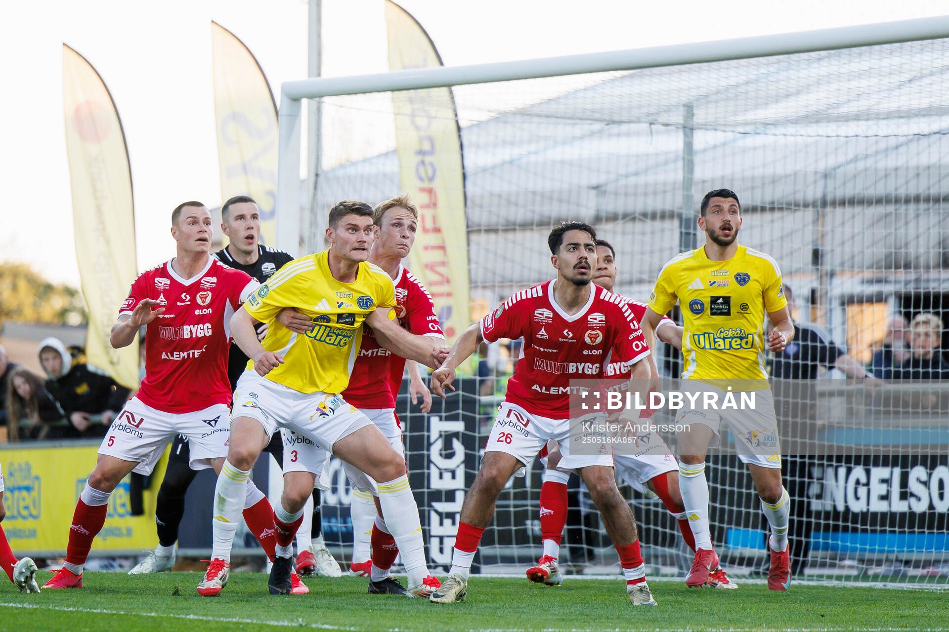 Hörna under fotbollsmatchen i Superettan mellan Falkenberg och Kalmar den 16 maj 2025 i Falkenberg. 