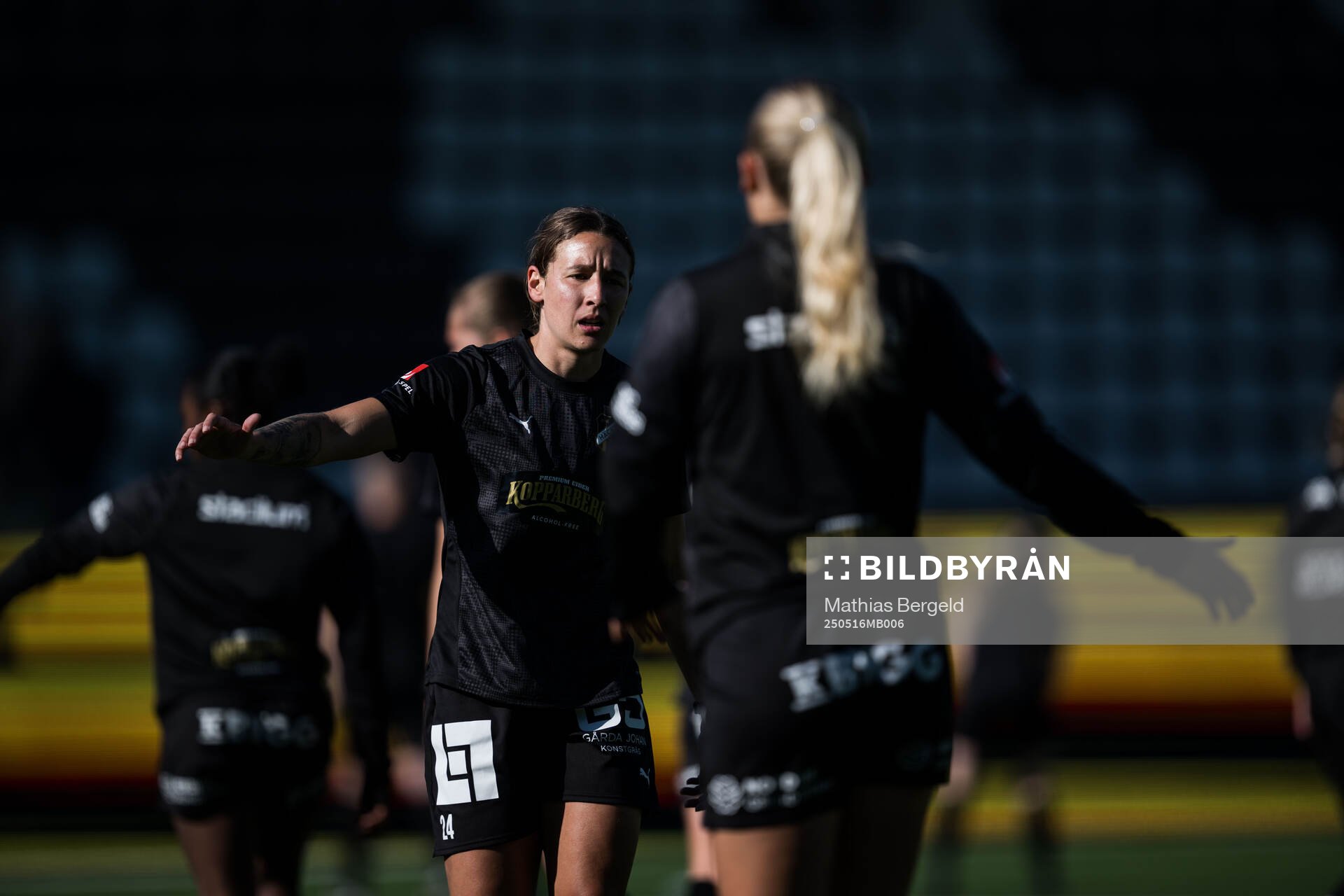 Häckens Tabby Tindell inför fotbollsmatchen i Damallsvenskan mellan Häcken och Alingsås den 16 maj 2025 i Göteborg. 