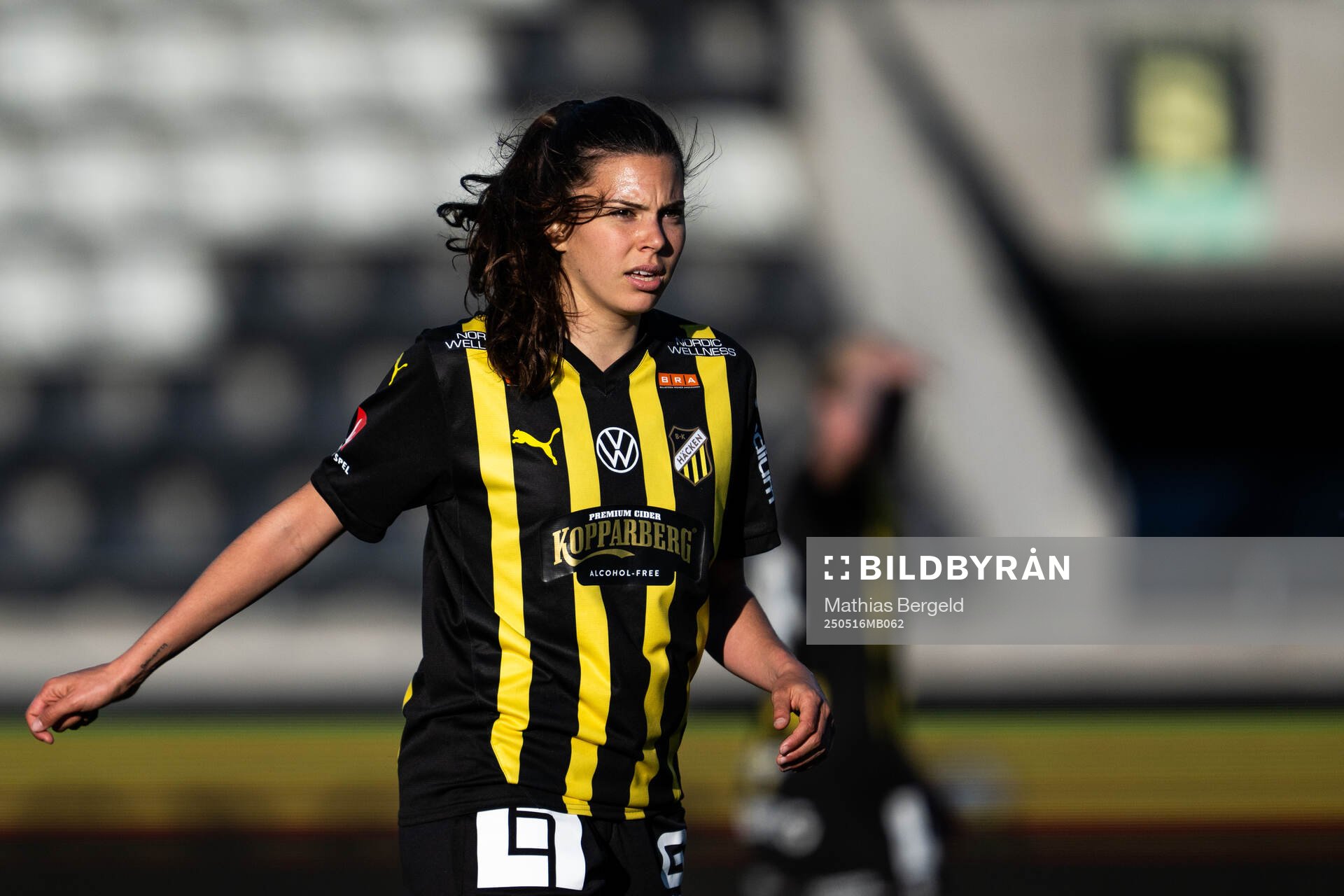 Häckens Helena Sampaio under fotbollsmatchen i Damallsvenskan mellan Häcken och Alingsås den 16 maj 2025 i Göteborg. 