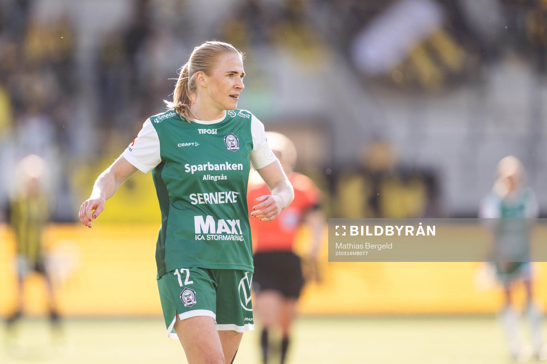 Alingsås Moa Jarl under fotbollsmatchen i Damallsvenskan mellan Häcken och Alingsås den 16 maj 2025 i Göteborg. 