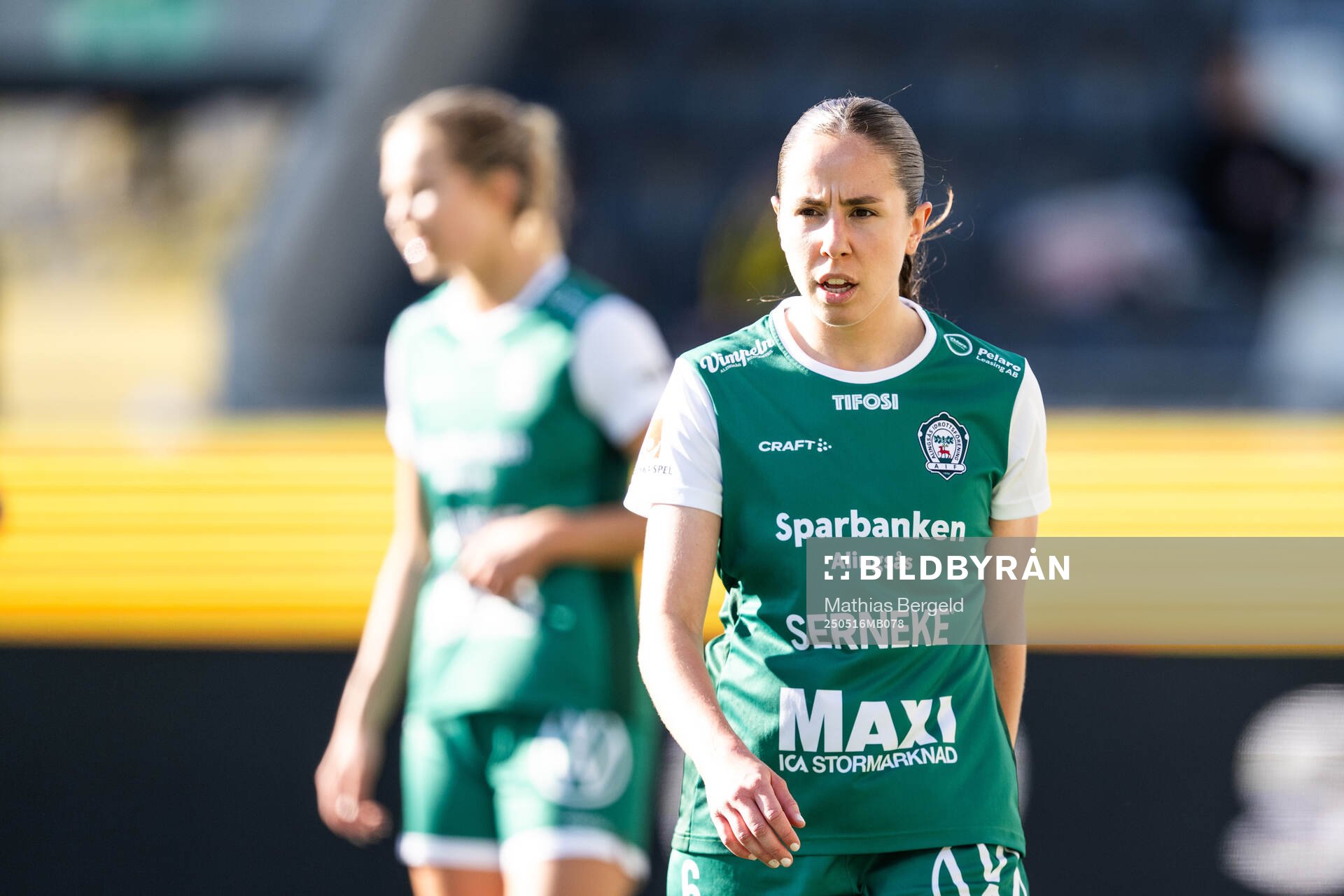 Alingsås Johanna Barth under fotbollsmatchen i Damallsvenskan mellan Häcken och Alingsås den 16 maj 2025 i Göteborg. 