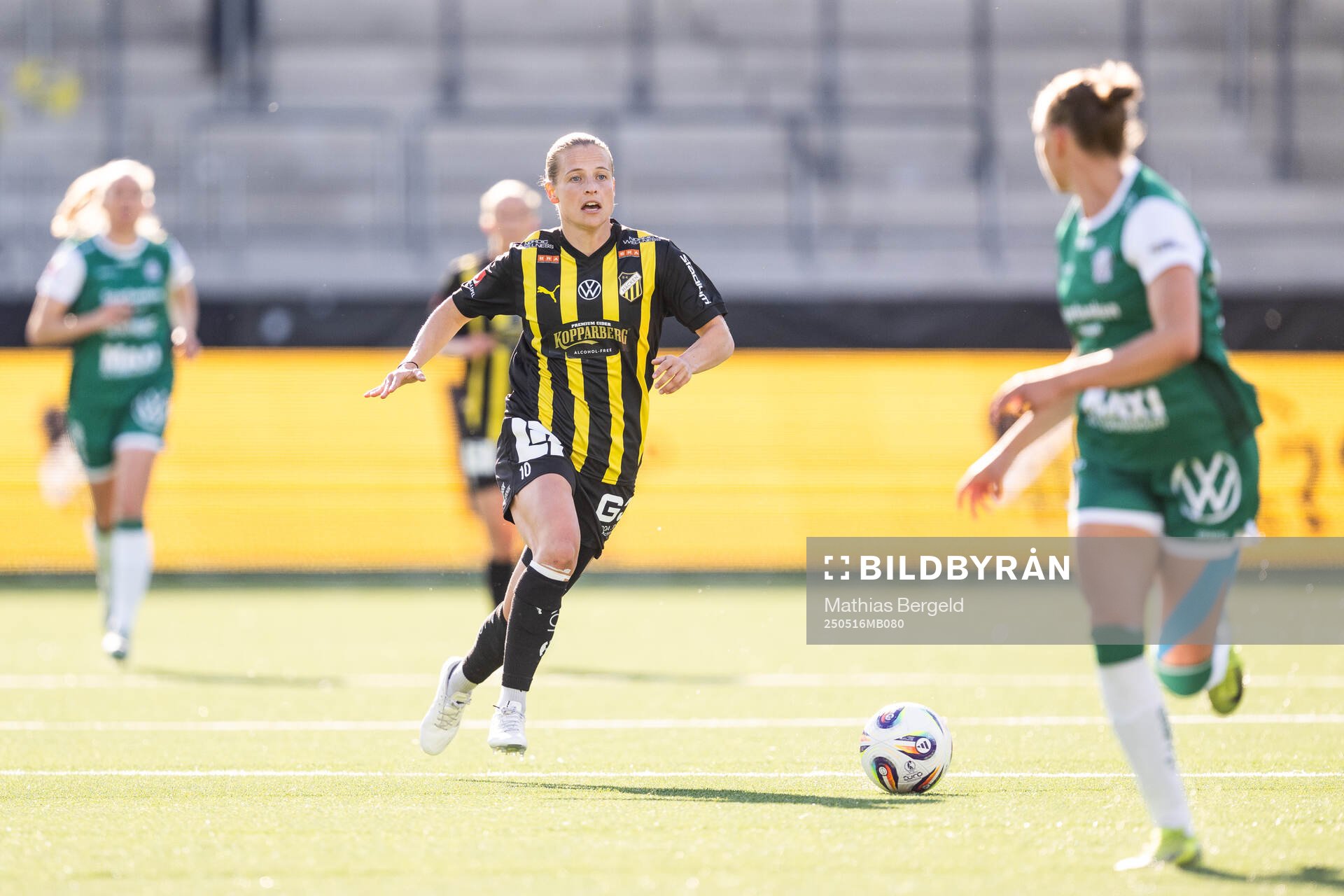 Häckens Anna Anvegård under fotbollsmatchen i Damallsvenskan mellan Häcken och Alingsås den 16 maj 2025 i Göteborg. 