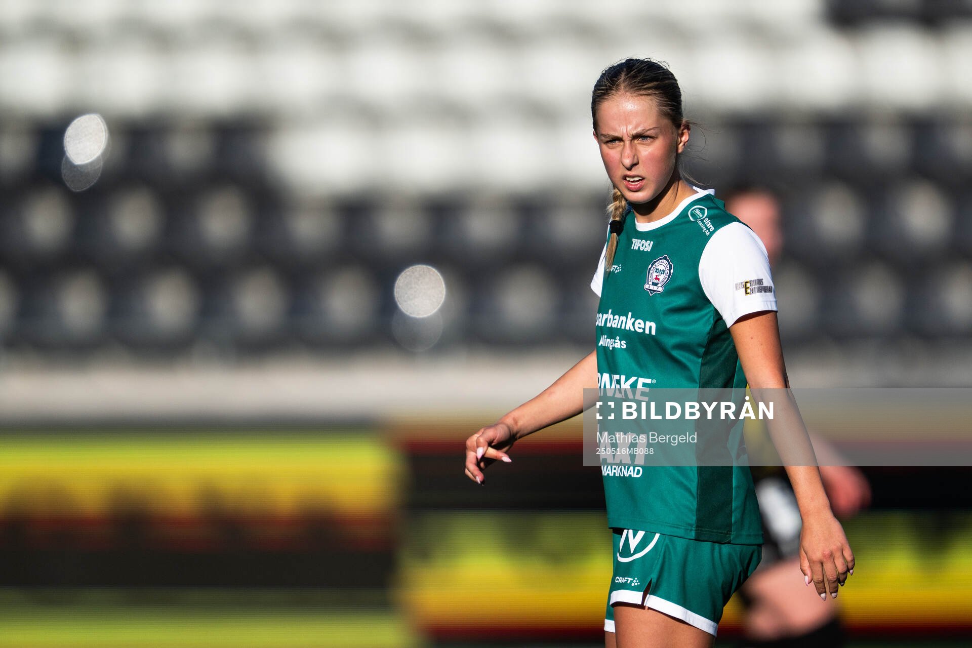 Alingsås Isabella Svanström under fotbollsmatchen i Damallsvenskan mellan Häcken och Alingsås den 16 maj 2025 i Göteborg. 