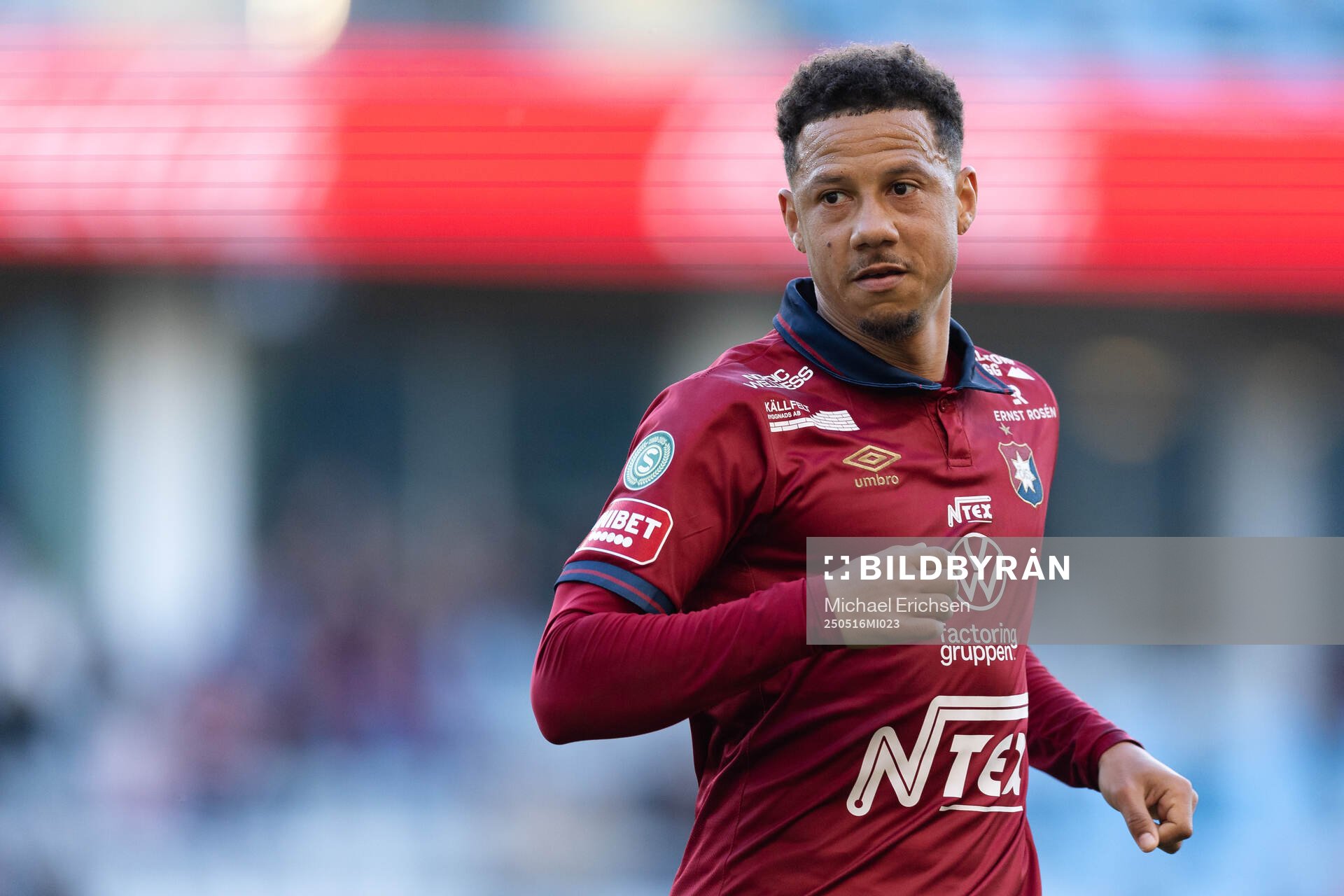 Örgrytes Tobias Sana under fotbollsmatchen i Superettan mellan Örgryte och Varberg den 16 maj 2025 i Göteborg. 