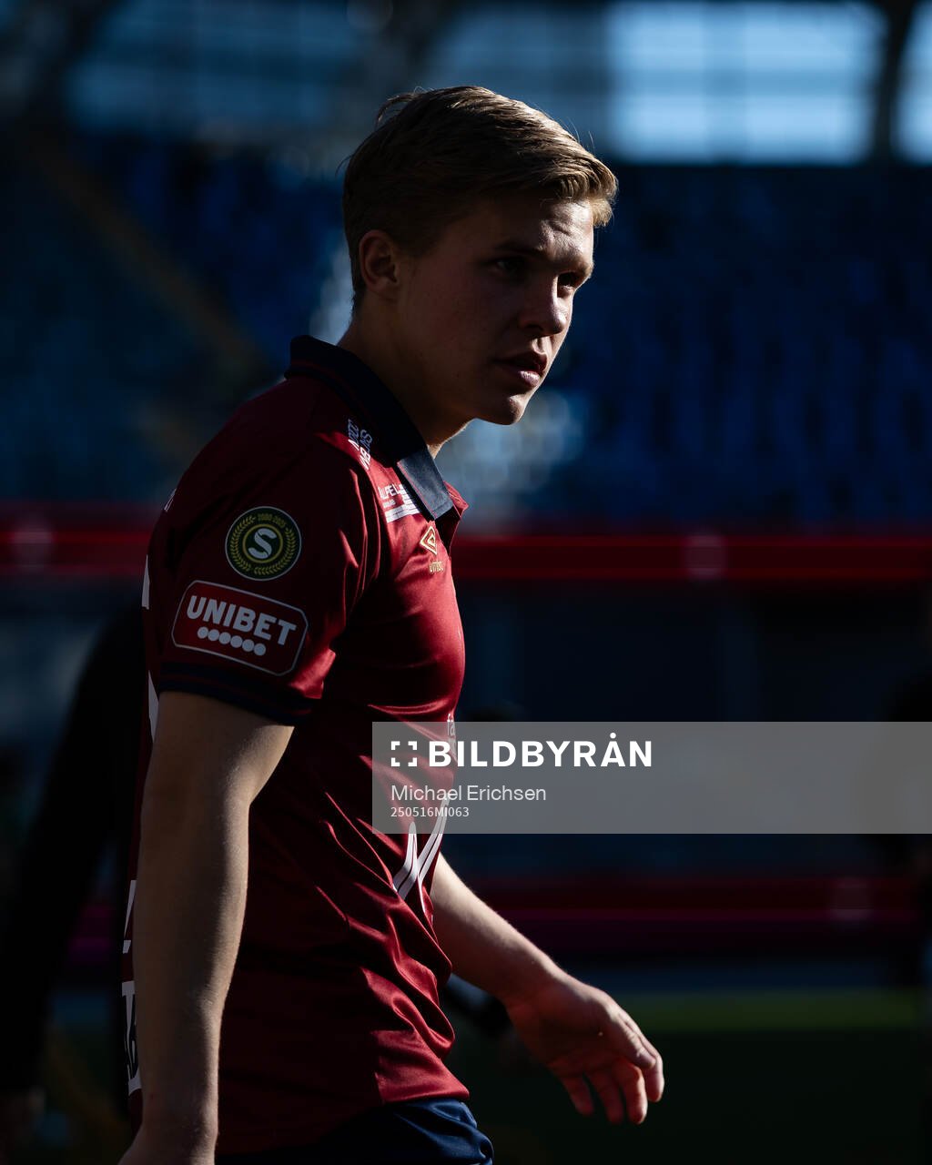 Örgrytes Isak Dahlqvist inför fotbollsmatchen i Superettan mellan Örgryte och Varberg den 16 maj 2025 i Göteborg. 