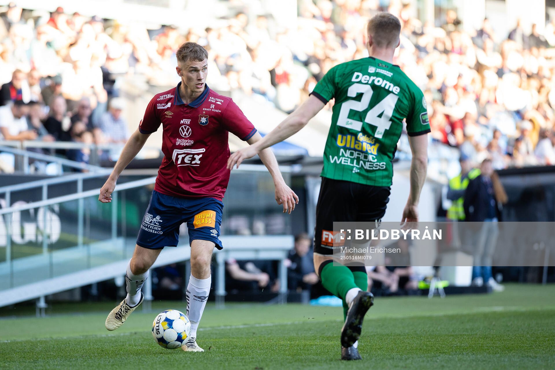 Örgrytes Christoffer Styffe under fotbollsmatchen i Superettan mellan Örgryte och Varberg den 16 maj 2025 i Göteborg. 