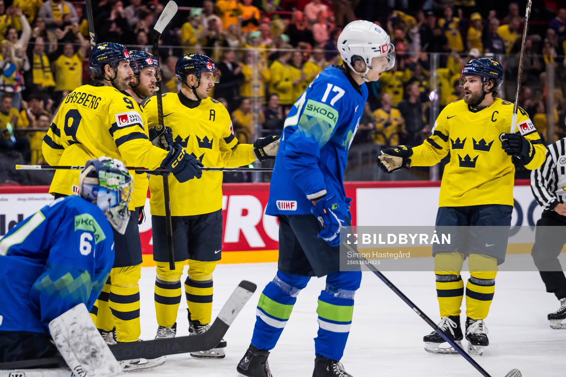 Filip Forsberg, Elias Lindholm, Mikael Backlund and Rasmus