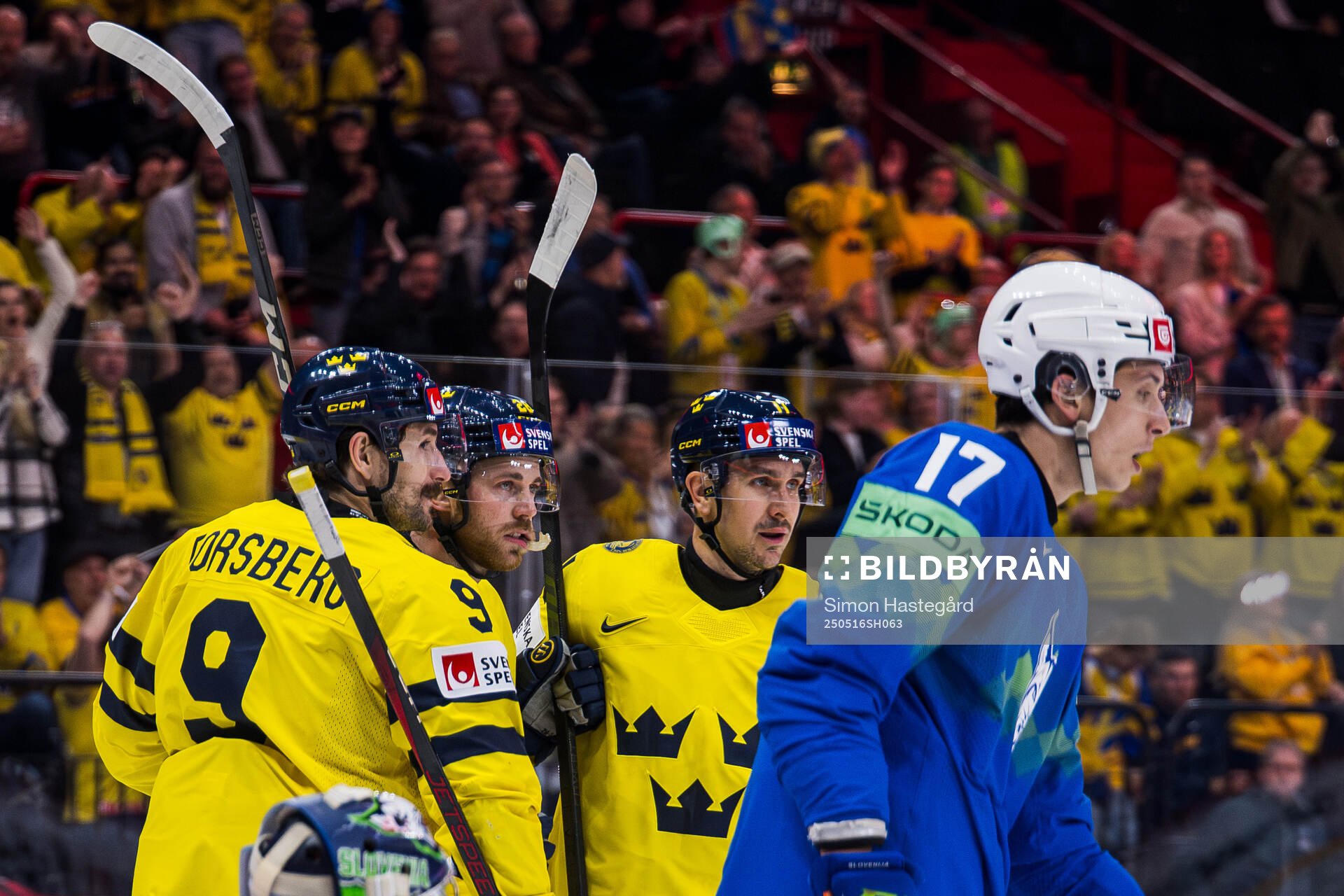 Filip Forsberg, Elias Lindholm and Mikael Backlund of