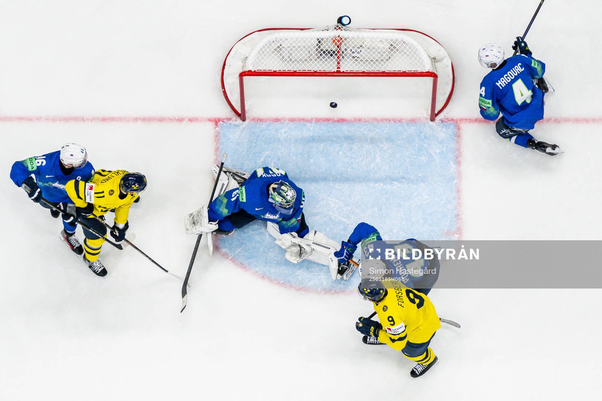 Elias Lindholm of Sweden, not pictured, scores the 3-0 goal