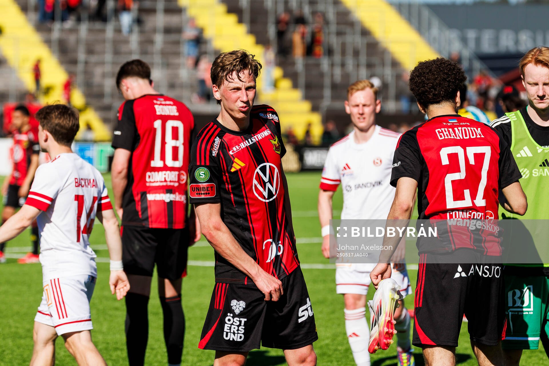 Östersunds Albin Sporrong efter fotbollsmatchen i Superettan mellan Östersund och Sandvikens IF den 17 maj 2025 i Östersund. 