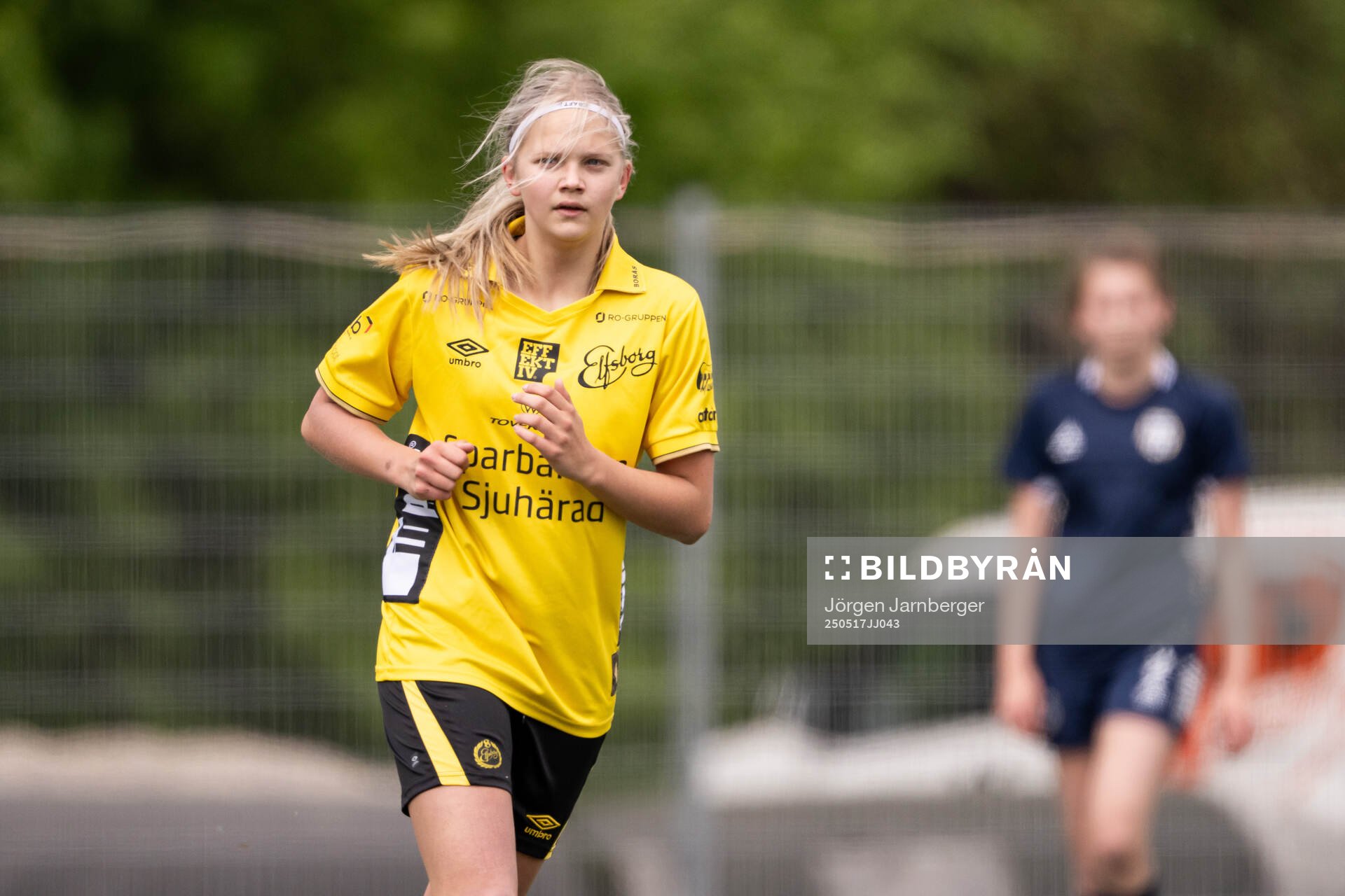 Elfsborgs Emma Iwanson under fotbollsmatchen i F17 Division 1 mellan Elfsborg och Utsikten den 17 maj 2025 i Borås. 