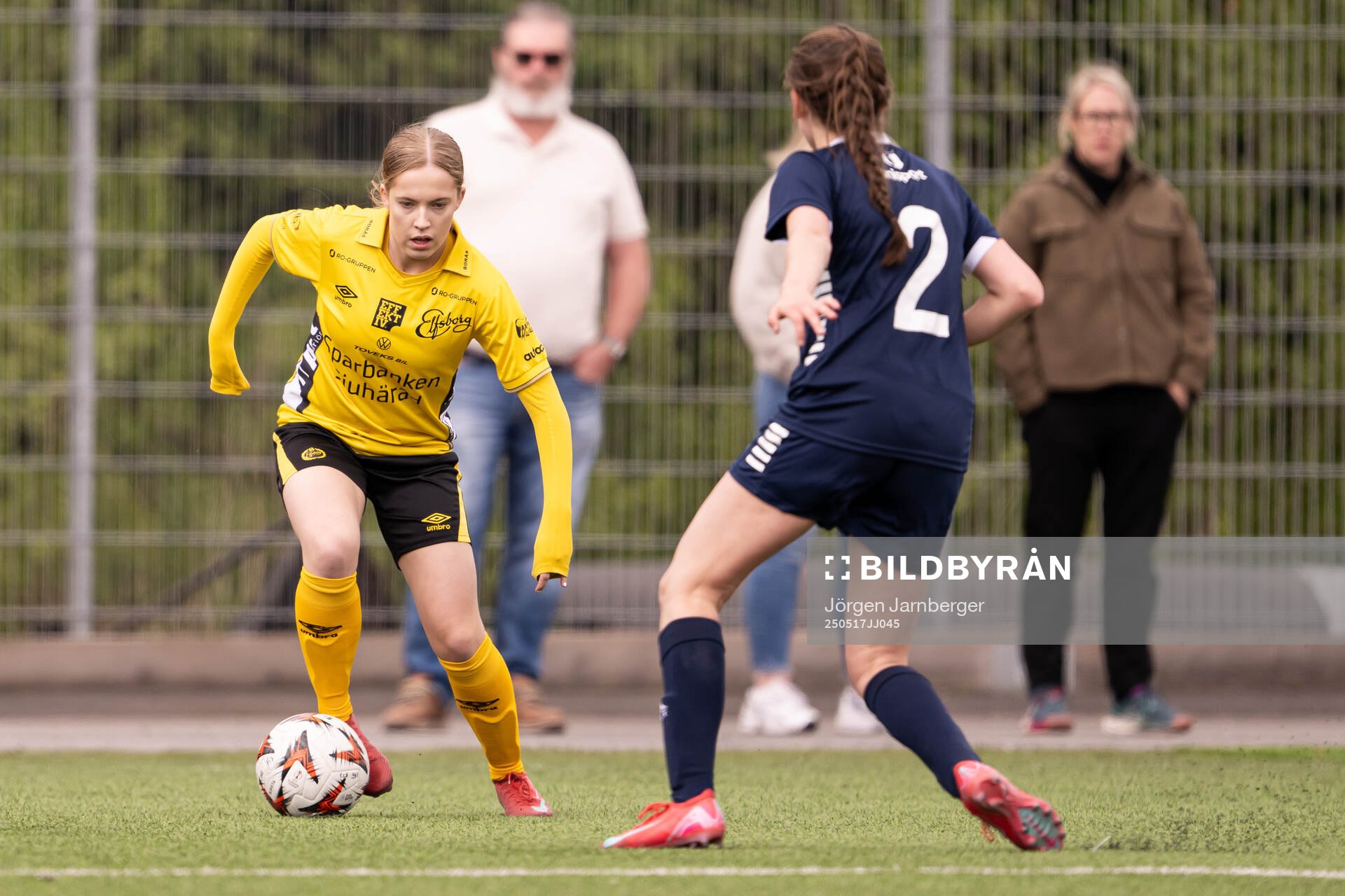 Elfsborgs Ester Skoglund under fotbollsmatchen i F17 Division 1 mellan Elfsborg och Utsikten den 17 maj 2025 i Borås. 