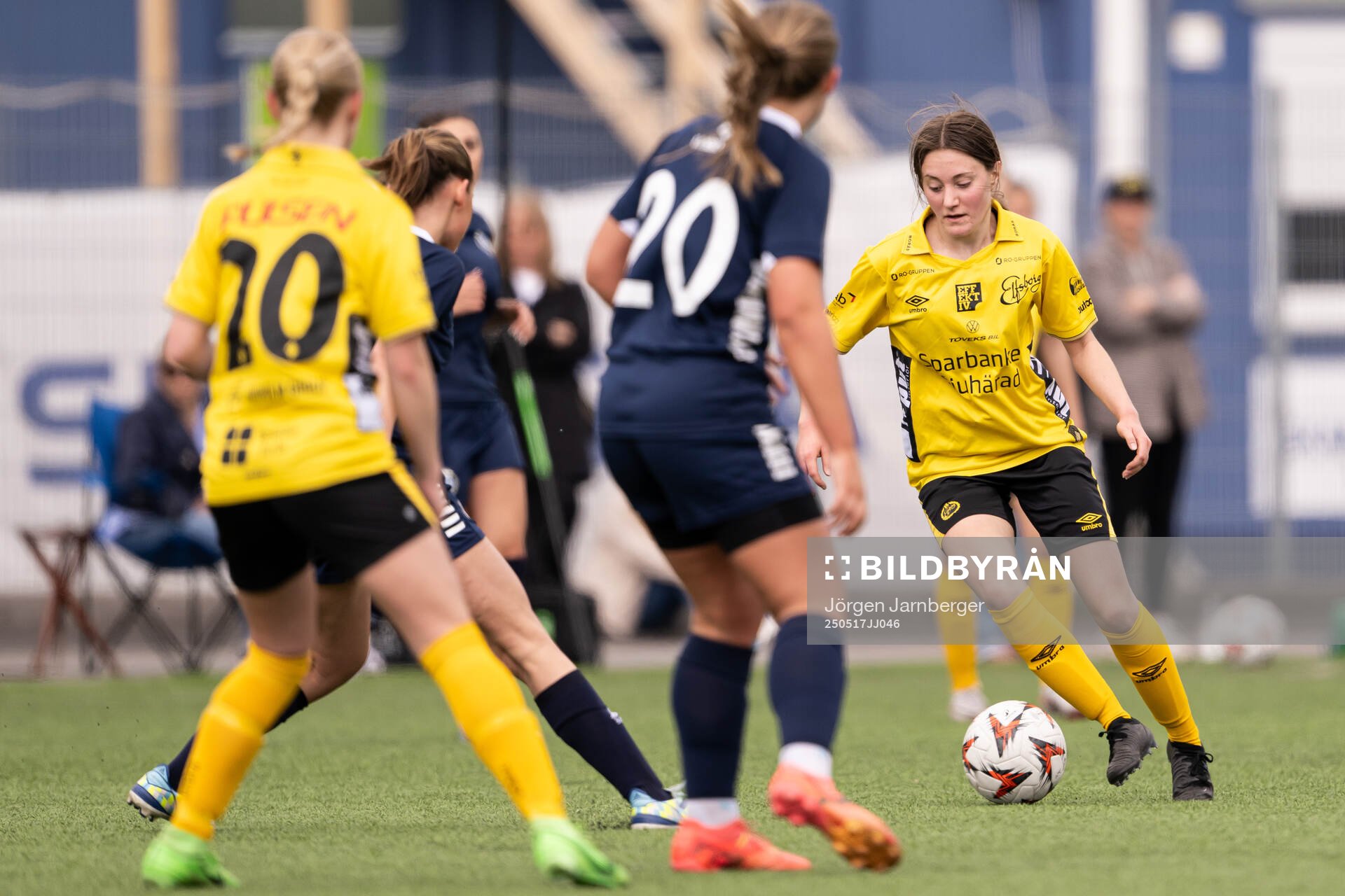 Elfsborgs Adriana Bajramaj under fotbollsmatchen i F17 Division 1 mellan Elfsborg och Utsikten den 17 maj 2025 i Borås. 