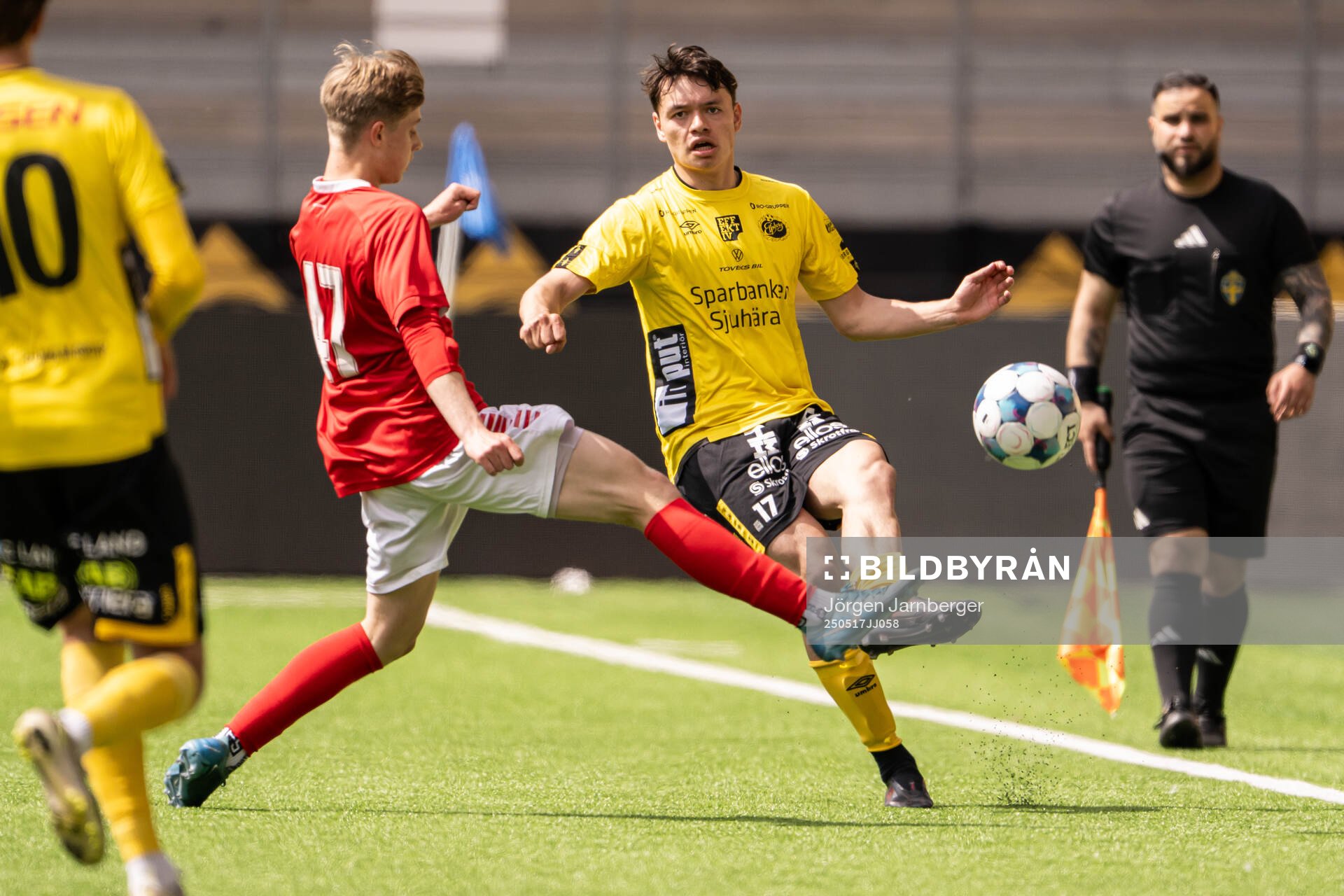 Elfsborgs Dag Hallgren under fotbollsmatchen i P19 Allsvenskan mellan Elfsborg och Kalmar FF den 17 maj 2025 i Borås. 