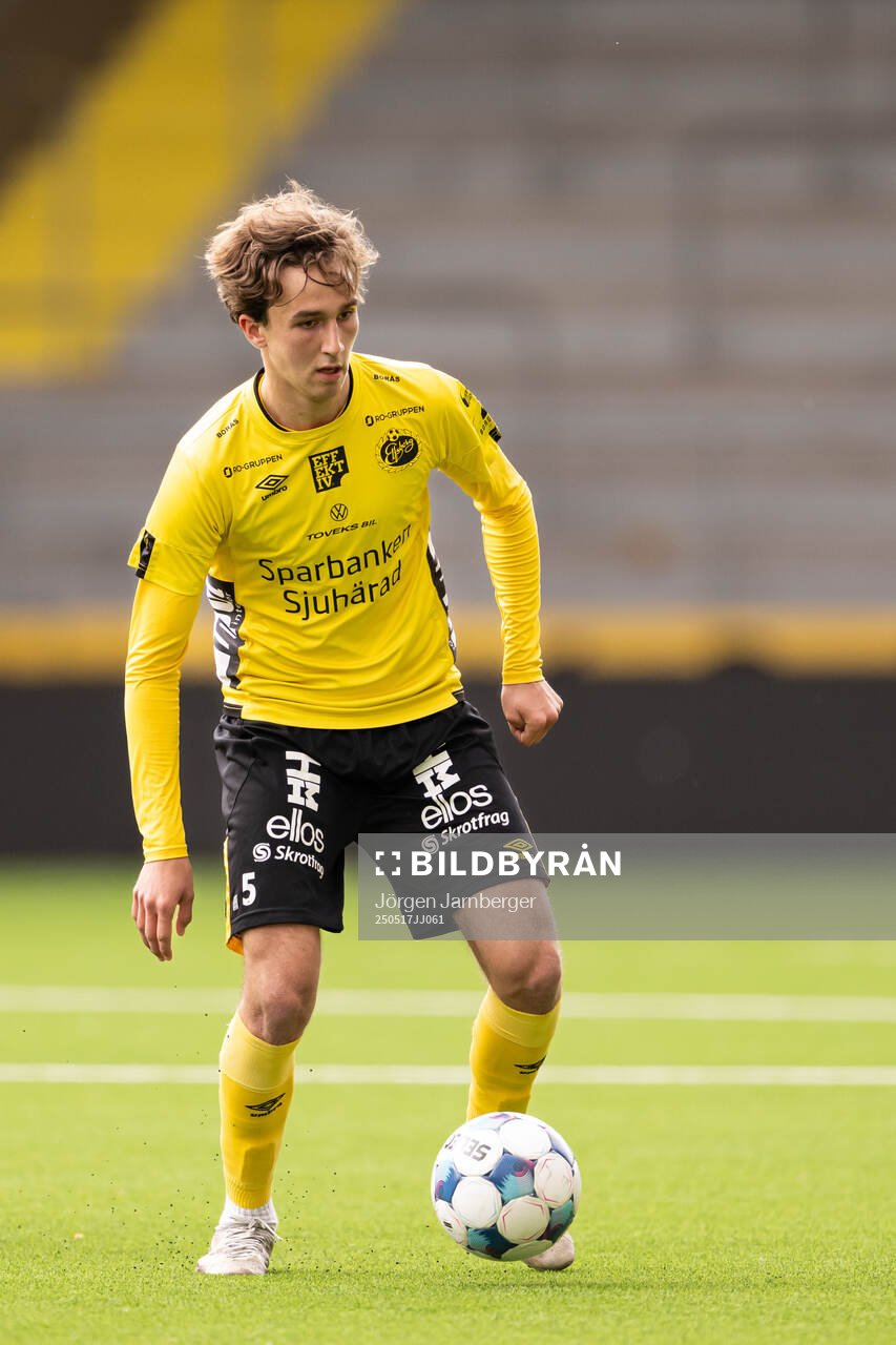 Elfsborgs Elijas Gunnergård Ortan under fotbollsmatchen i P19 Allsvenskan mellan Elfsborg och Kalmar FF den 17 maj 2025 i Borås. 