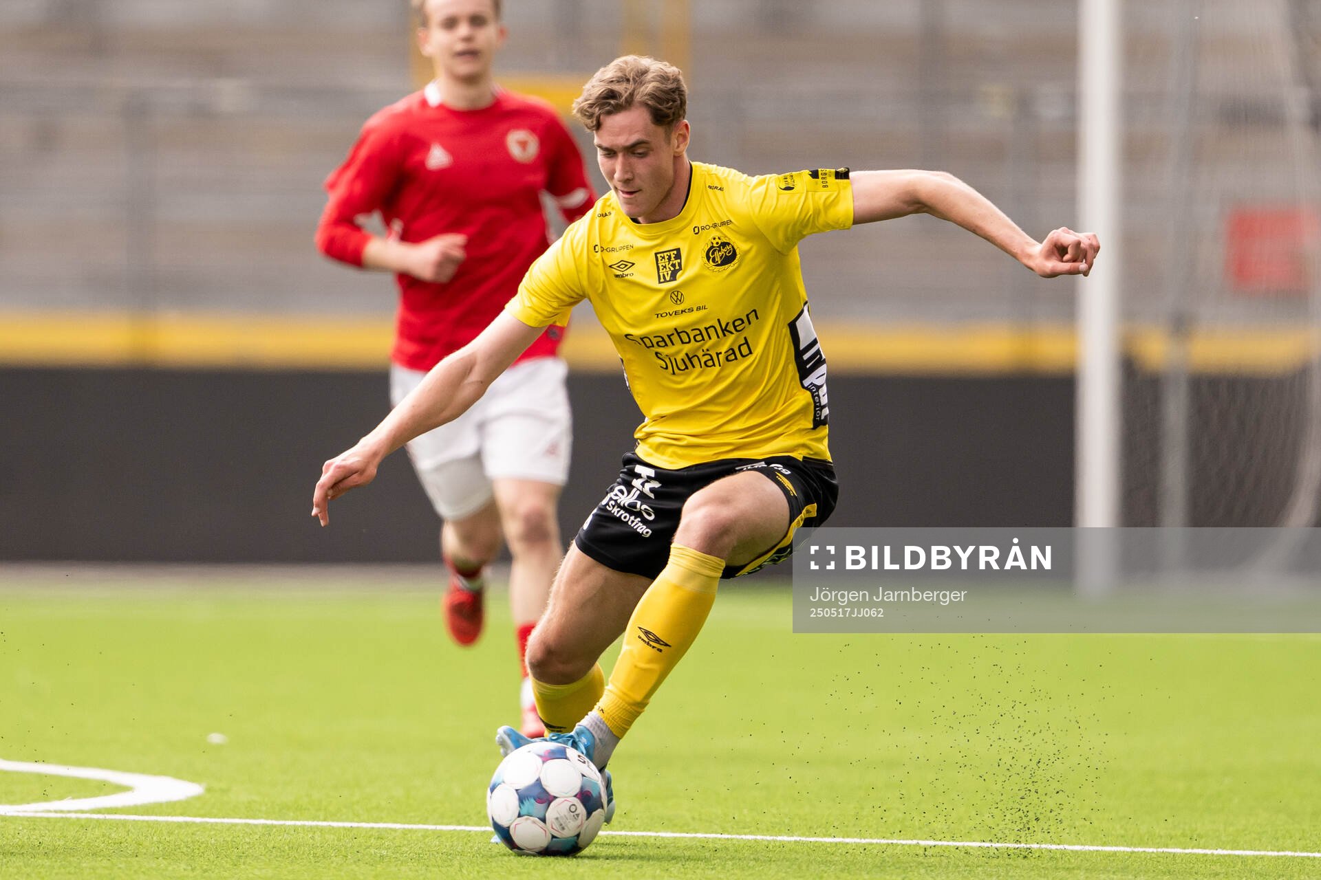 Elfsborgs Robin Svernfors under fotbollsmatchen i P19 Allsvenskan mellan Elfsborg och Kalmar FF den 17 maj 2025 i Borås. 