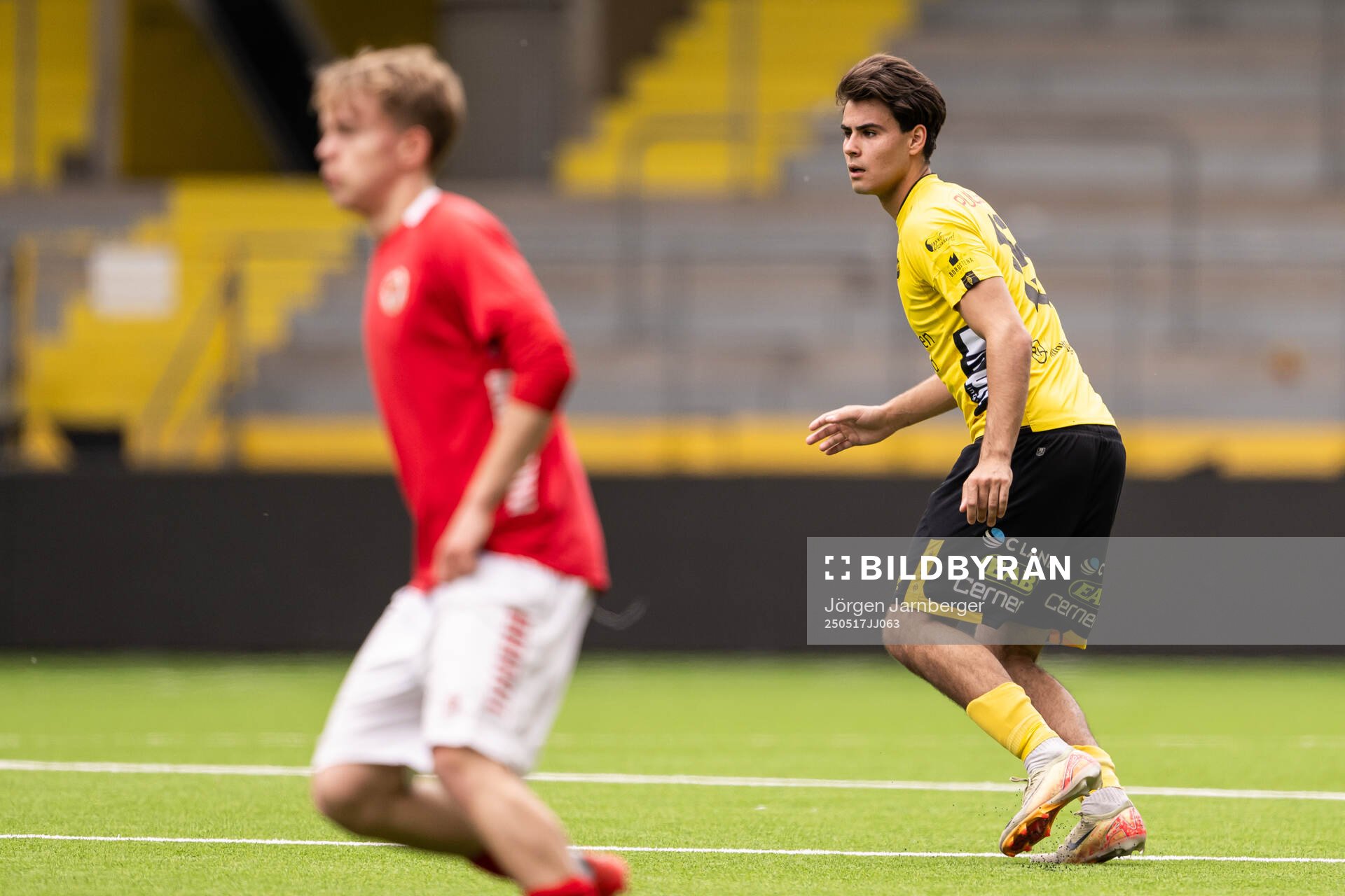 Elfsborgs Leo Saritas Bylund under fotbollsmatchen i P19 Allsvenskan mellan Elfsborg och Kalmar FF den 17 maj 2025 i Borås. 