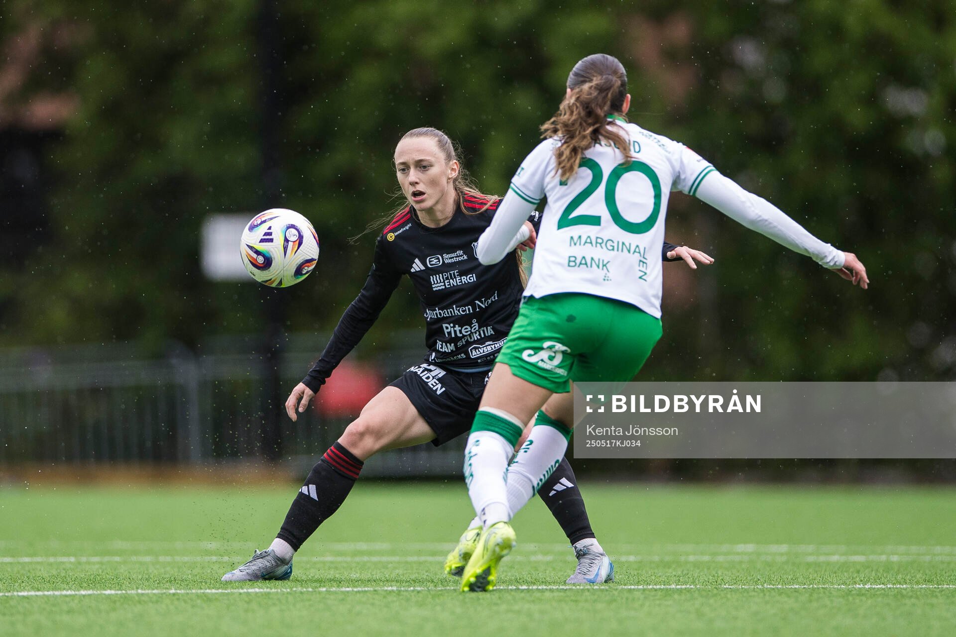 Piteås Asla Johannesen under fotbollsmatchen i Damallsvenskan mellan Hammarby och Piteå den 17 maj 2025 i Stockholm. 
