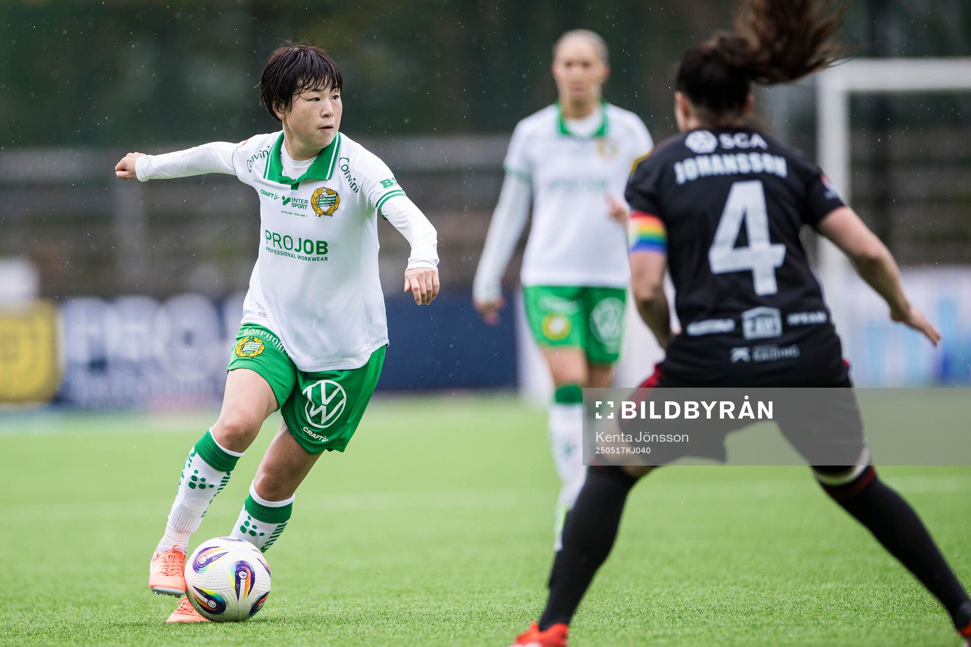 Hammarbys Asato Miyagawa under fotbollsmatchen i Damallsvenskan mellan Hammarby och Piteå den 17 maj 2025 i Stockholm. 