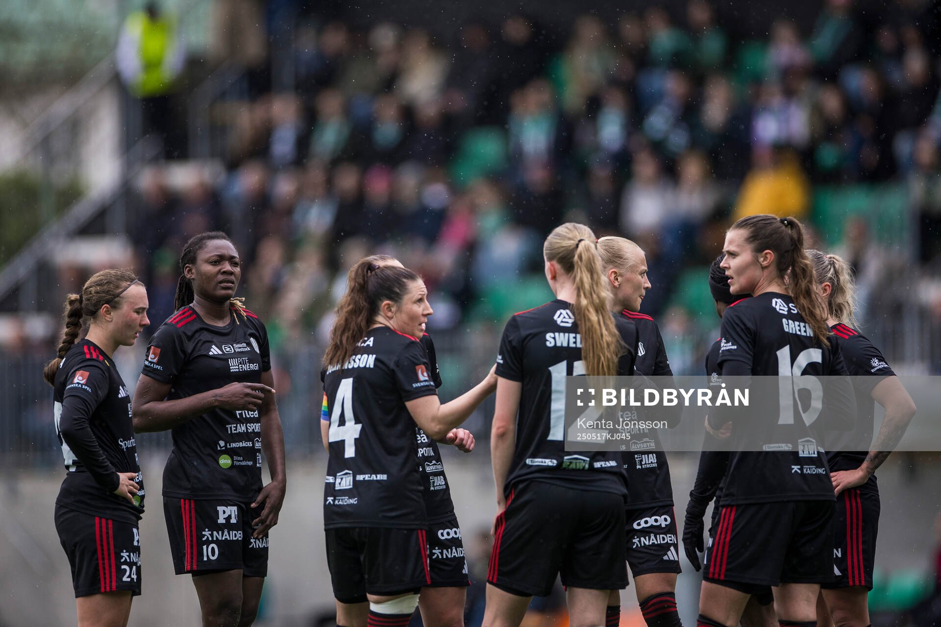 Piteås spelare under fotbollsmatchen i Damallsvenskan mellan Hammarby och Piteå den 17 maj 2025 i Stockholm. 