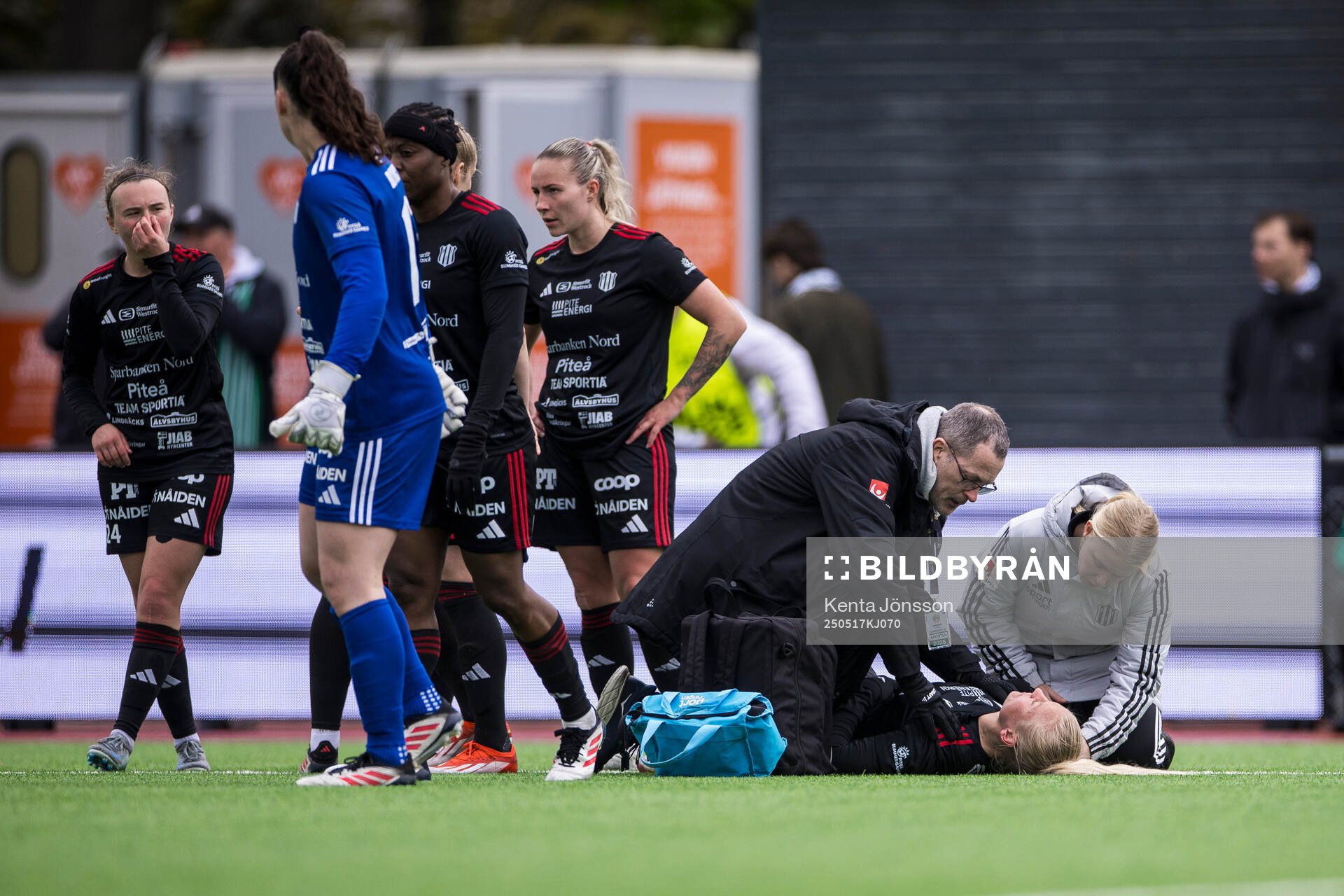 Piteås Wilma Carlsson under fotbollsmatchen i Damallsvenskan mellan Hammarby och Piteå den 17 maj 2025 i Stockholm. 