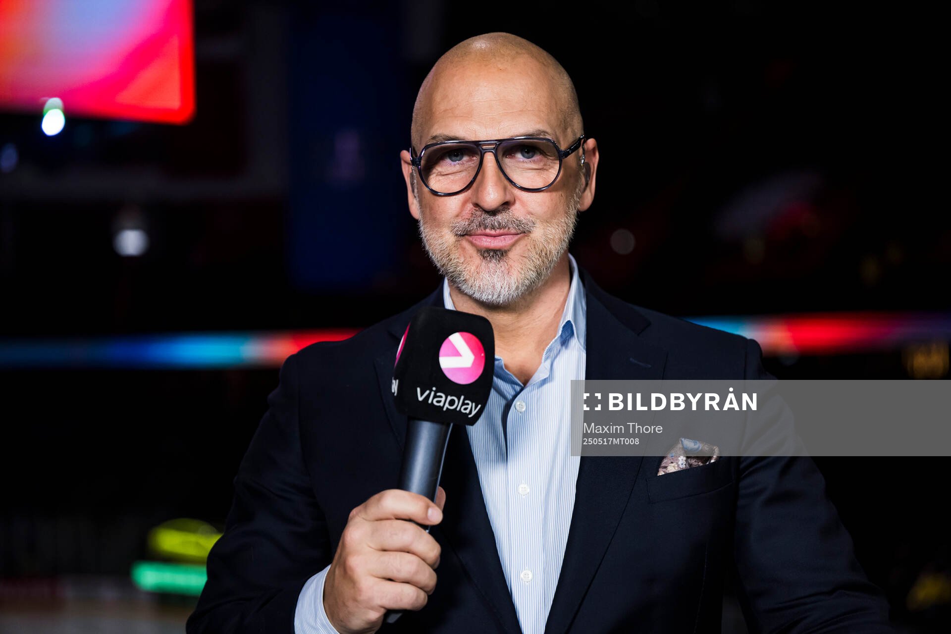 Erik Granqvist of Swedish broadcaster Viaplay poses for a