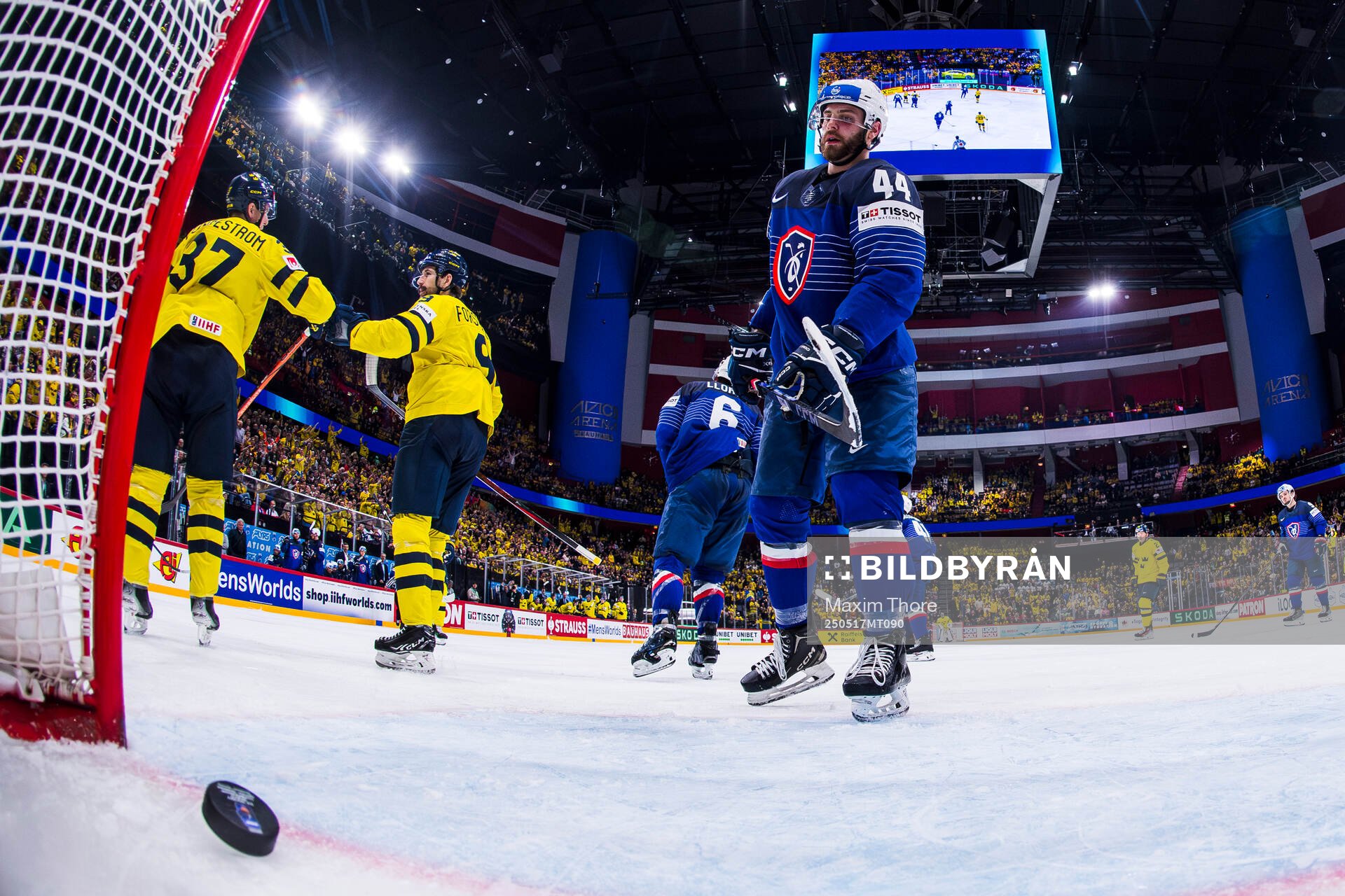 Isac Lundeström and Filip Forsberg of Sweden celebrate the