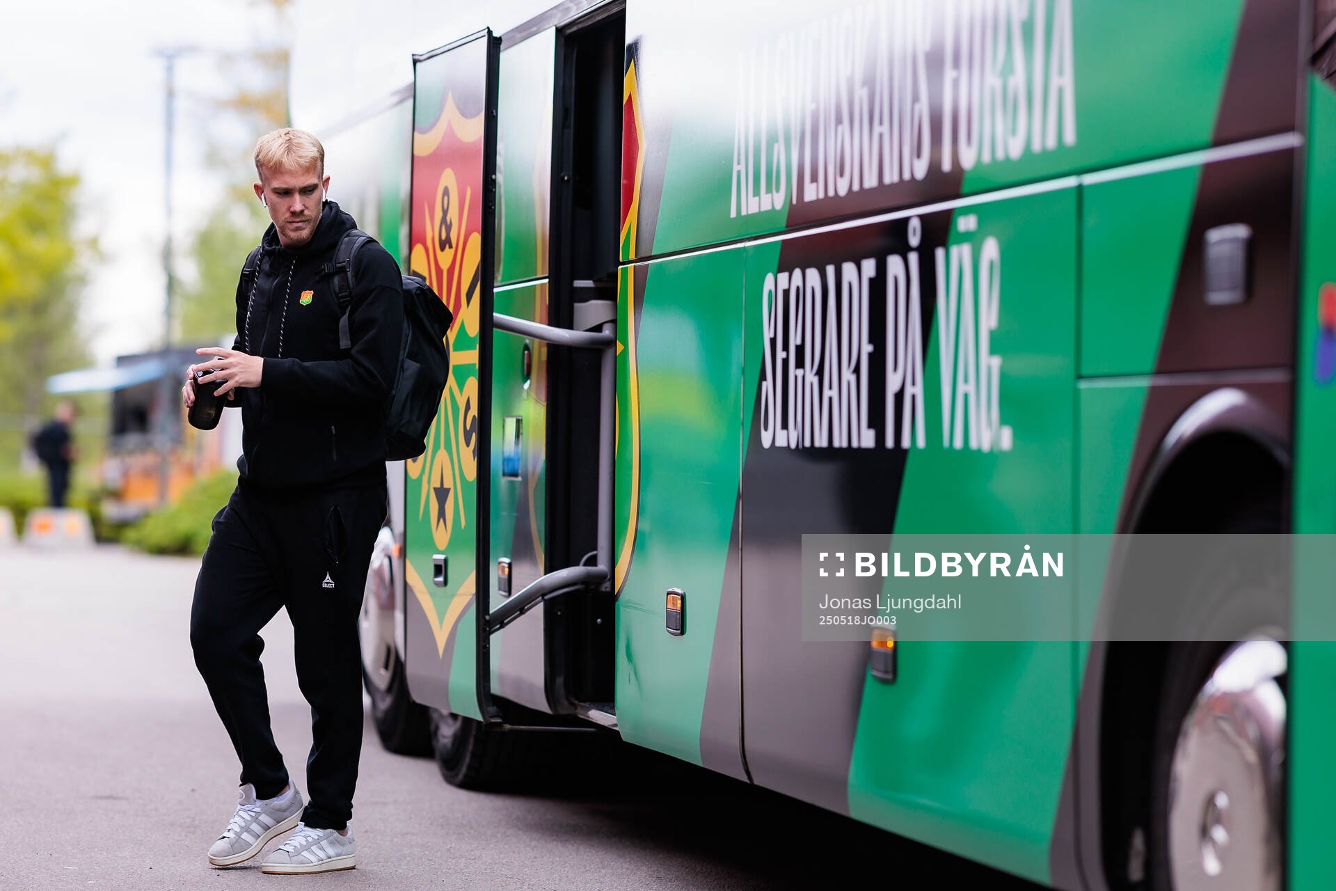 GAIS Robin Wendin Thomasson inför fotbollsmatchen i Allsvenskan mellan Öster och GAIS den 18 maj 2025 i Växjö. 