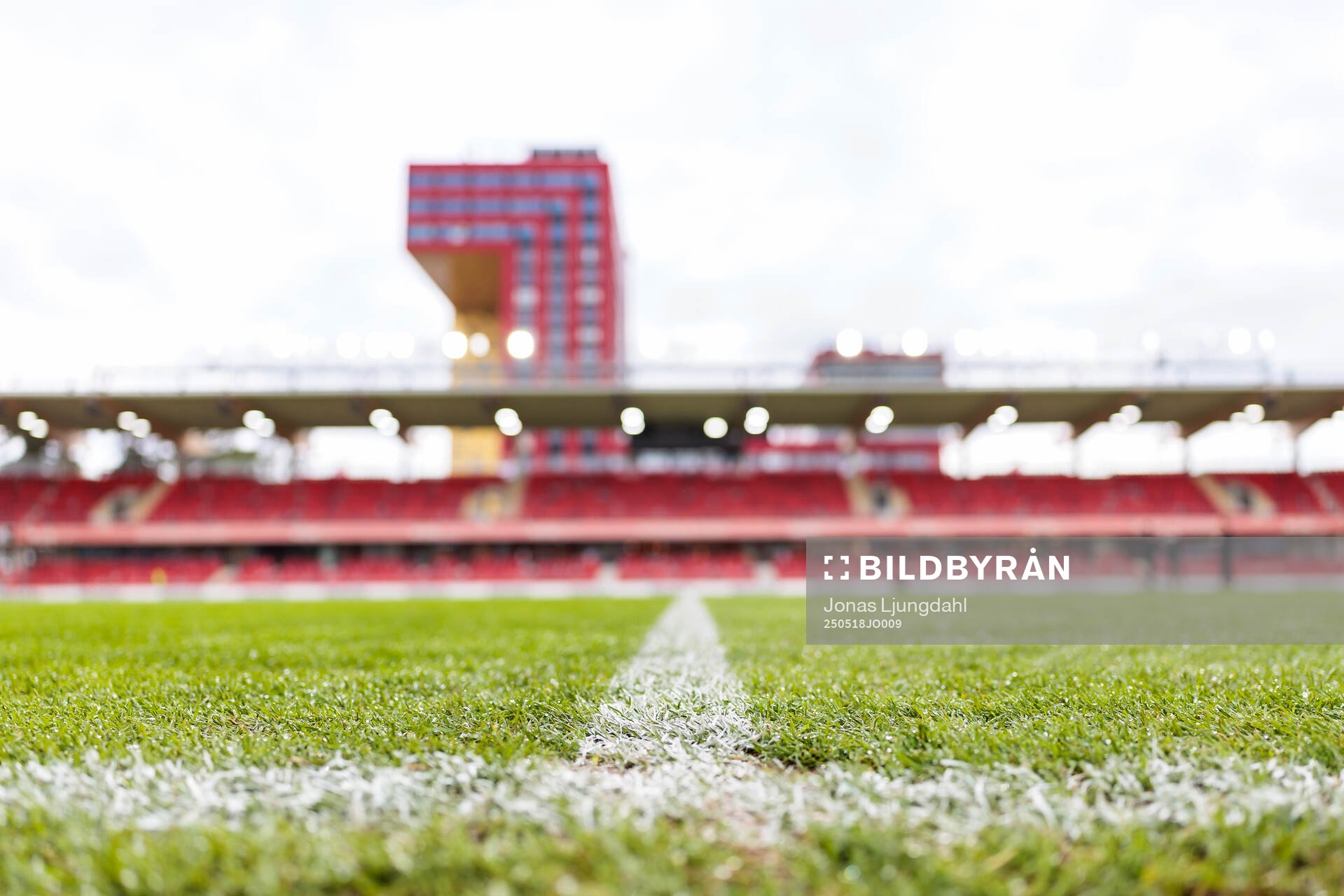 Spelplan inför fotbollsmatchen i Allsvenskan mellan Öster och GAIS den 18 maj 2025 i Växjö. 