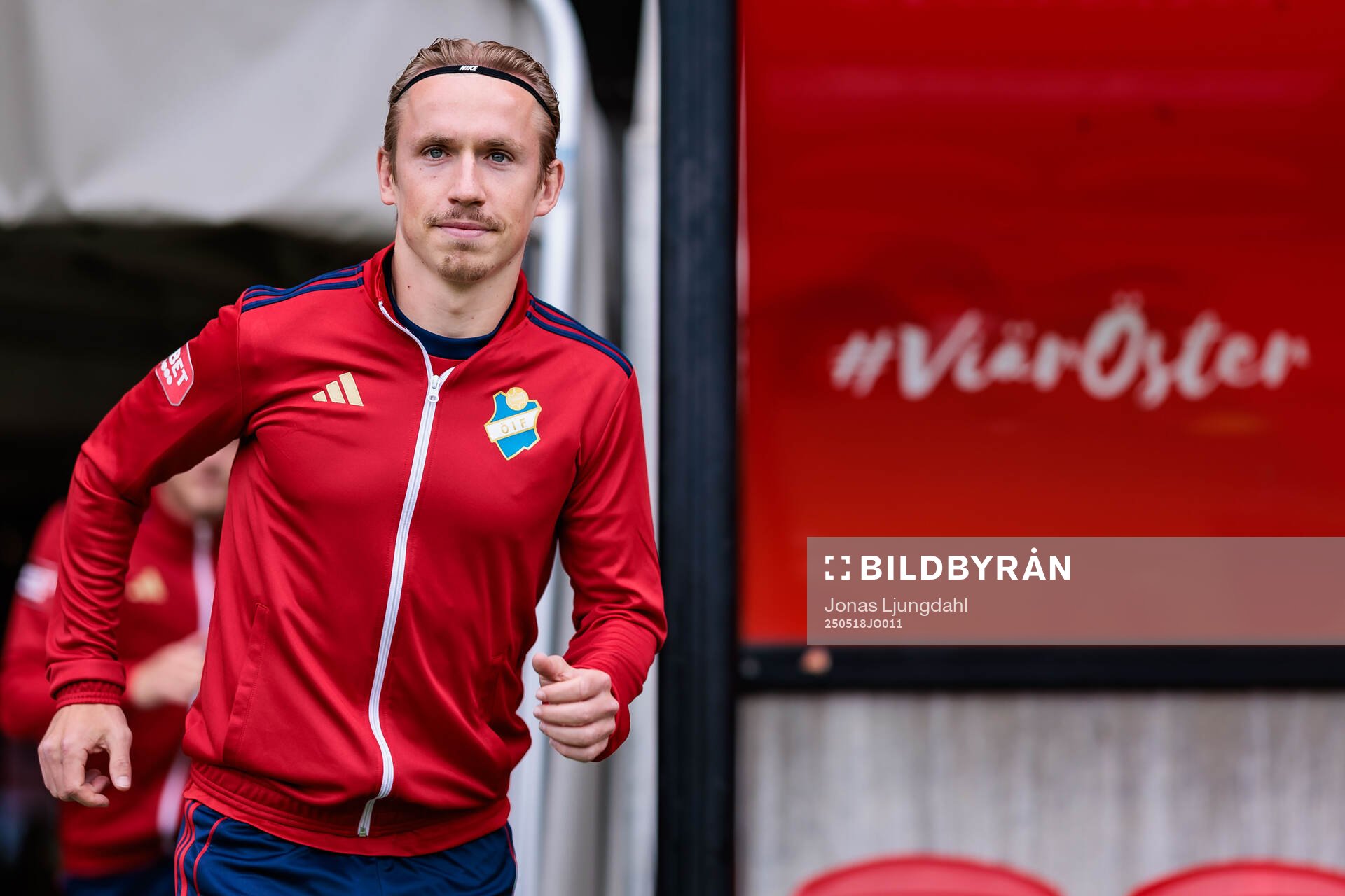 Östers Daniel Ask inför fotbollsmatchen i Allsvenskan mellan Öster och GAIS den 18 maj 2025 i Växjö. 