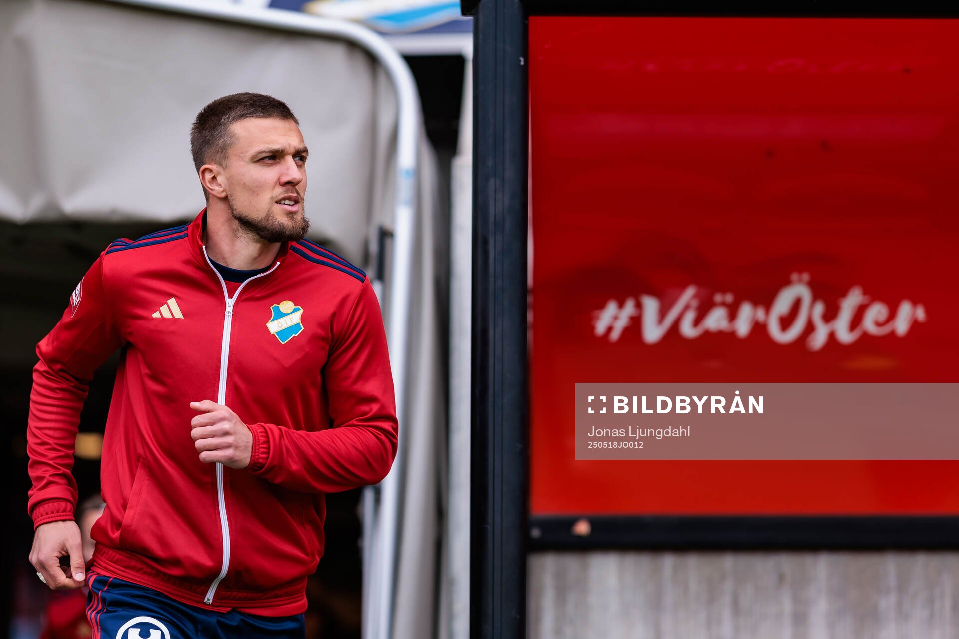 Östers Ivan Kricak inför fotbollsmatchen i Allsvenskan mellan Öster och GAIS den 18 maj 2025 i Växjö. 