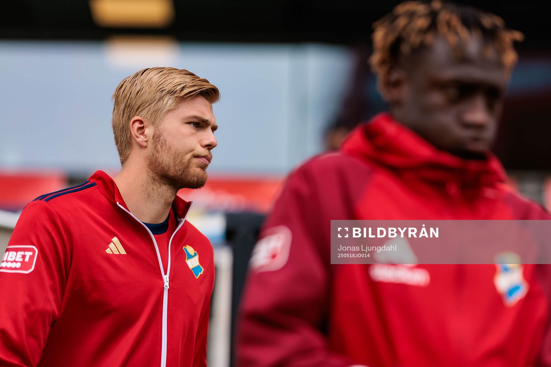 Östers Mattis Adolfsson inför fotbollsmatchen i Allsvenskan mellan Öster och GAIS den 18 maj 2025 i Växjö. 