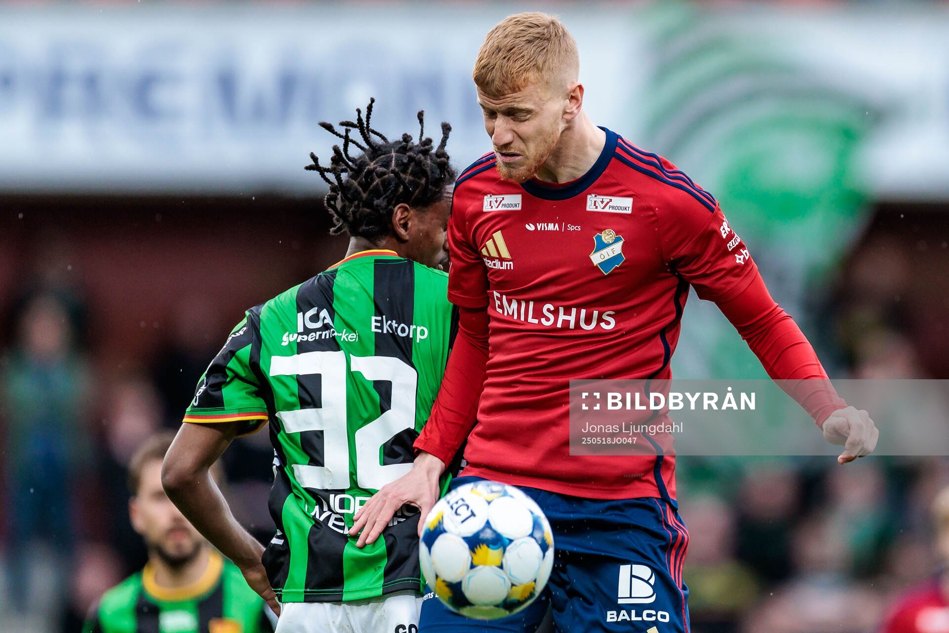 Östers Daniel Ask under fotbollsmatchen i Allsvenskan mellan Öster och GAIS den 18 maj 2025 i Växjö. 