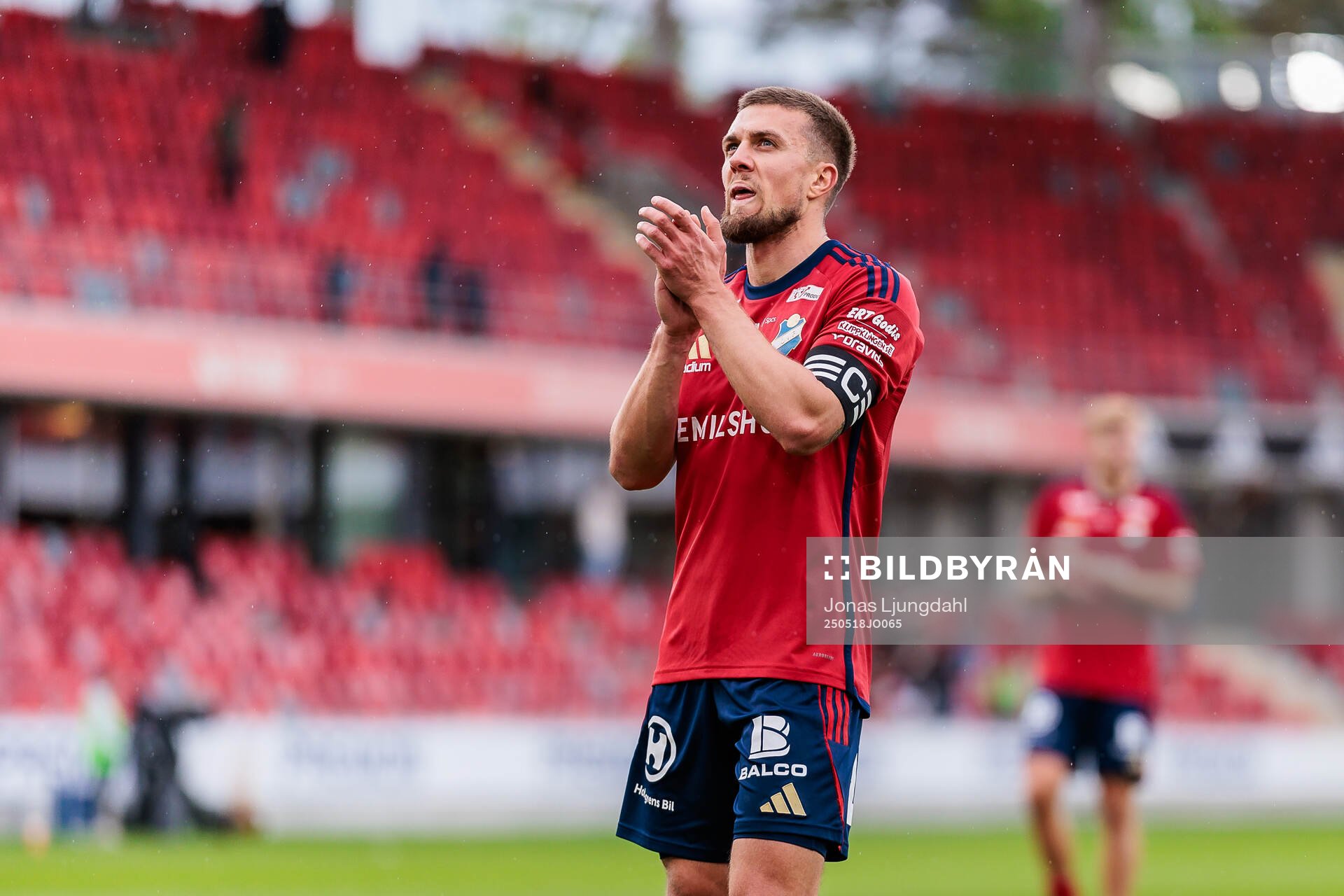 Östers Ivan Kricak efter fotbollsmatchen i Allsvenskan mellan Öster och GAIS den 18 maj 2025 i Växjö. 