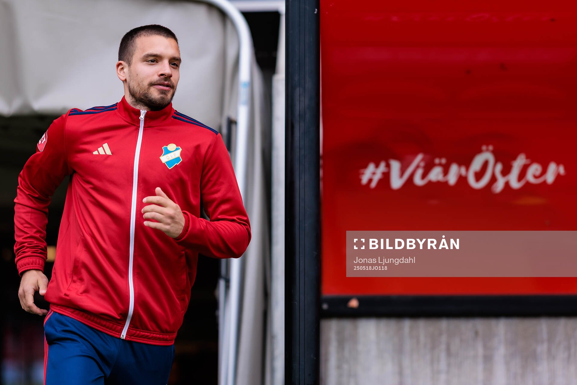 Östers Vladimir Rodic inför fotbollsmatchen i Allsvenskan mellan Öster och GAIS den 18 maj 2025 i Växjö. 