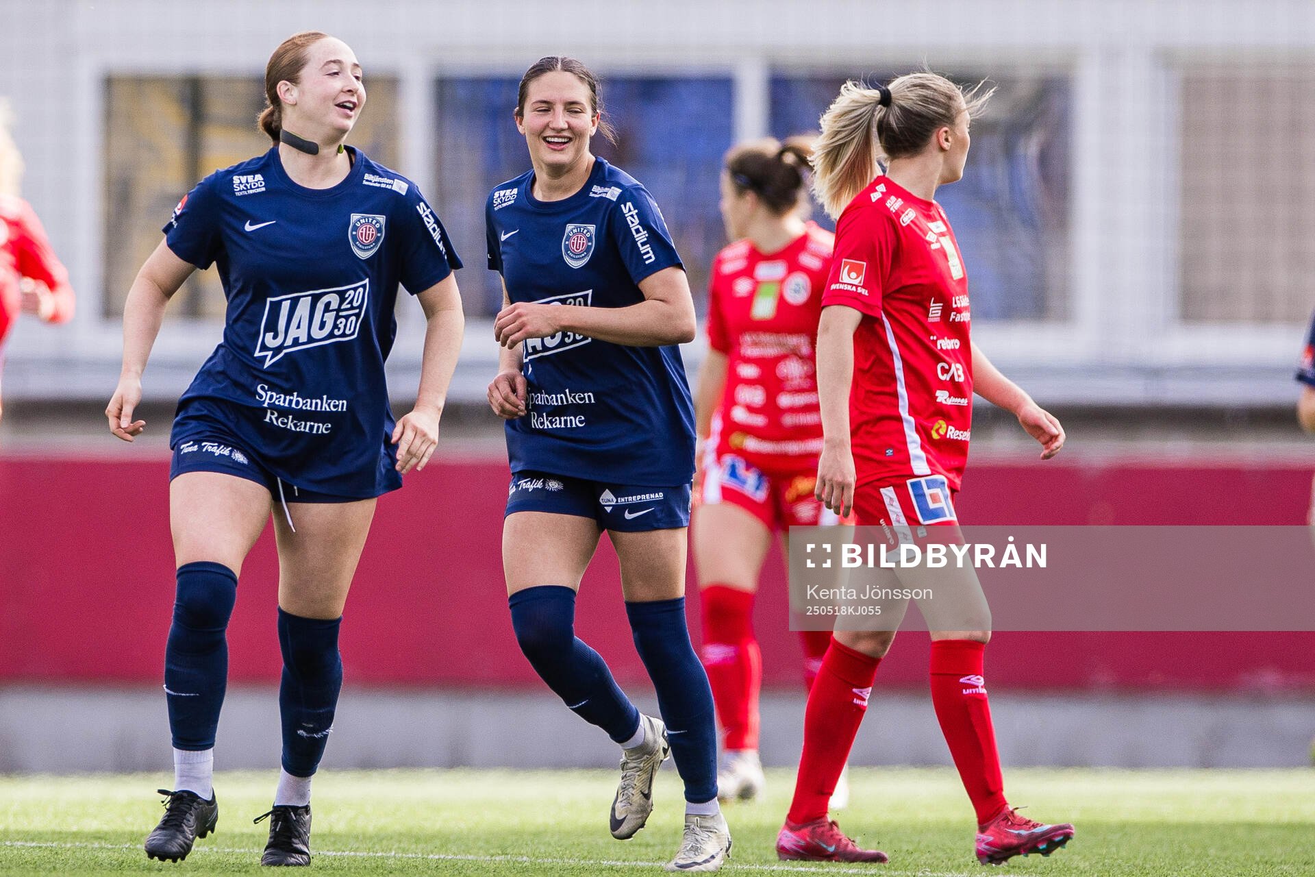 Eskilstuna Uniteds Rylie Rae Combs jublar efter 2-0 under fotbollsmatchen i Elitettan mellan Eskilstuna United och KIF Örebro den 18 maj 2025 i Eskilstuna.