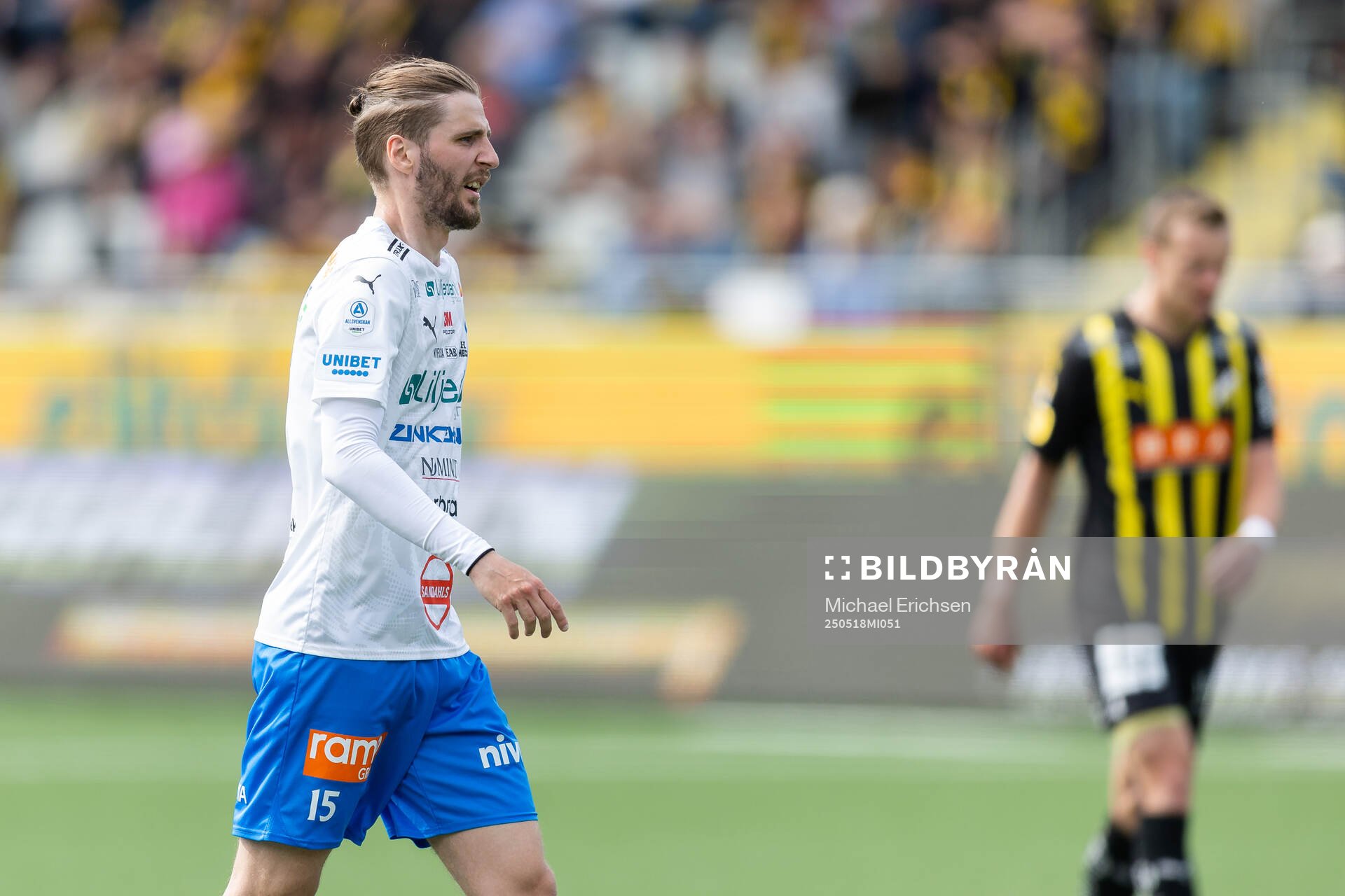 Värnamos Pawel Cibicki under fotbollsmatchen i Allsvenskan mellan Häcken och Värnamo den 18 maj 2025 i Göteborg. 
