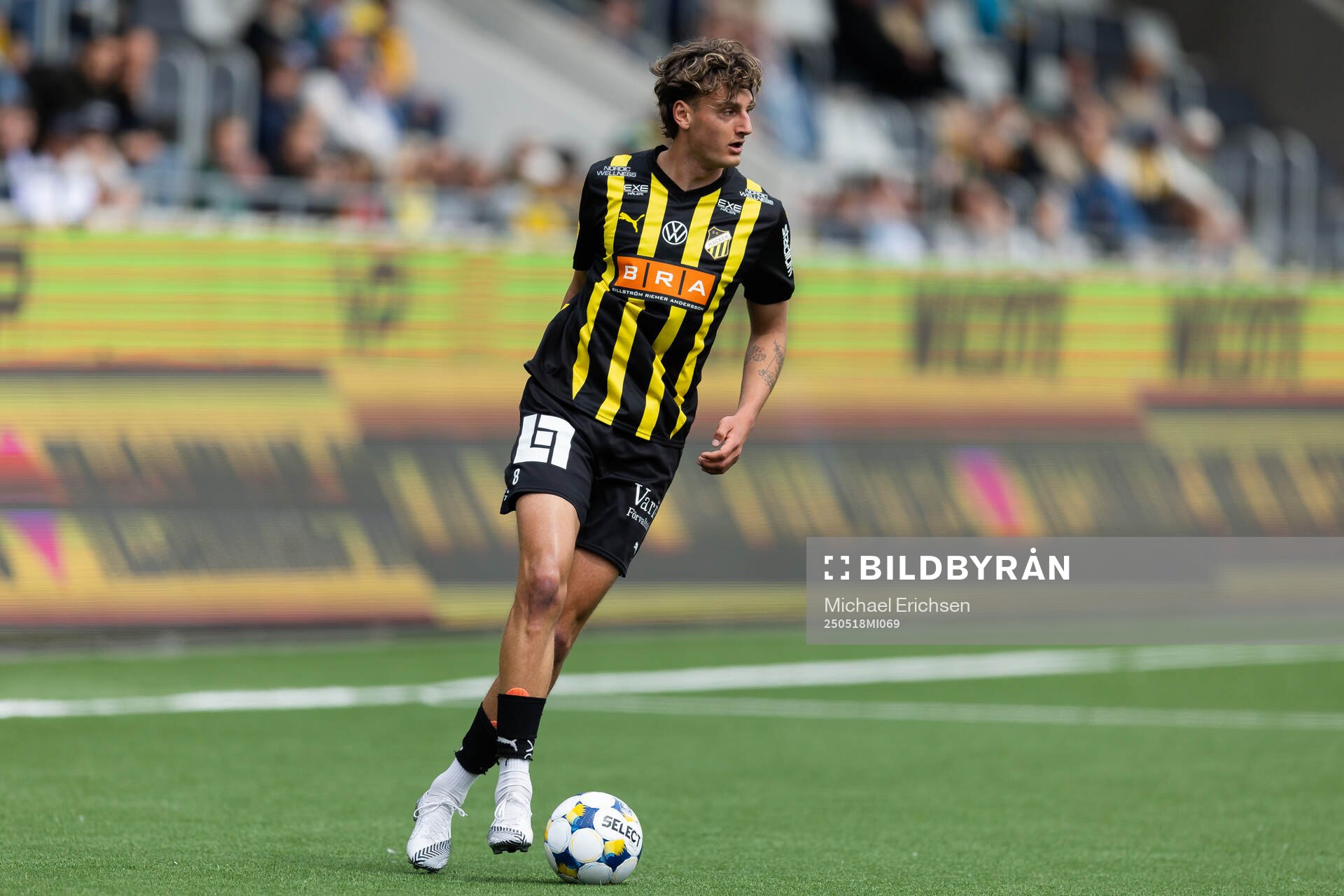 Häckens Silas Andersen under fotbollsmatchen i Allsvenskan mellan Häcken och Värnamo den 18 maj 2025 i Göteborg. 