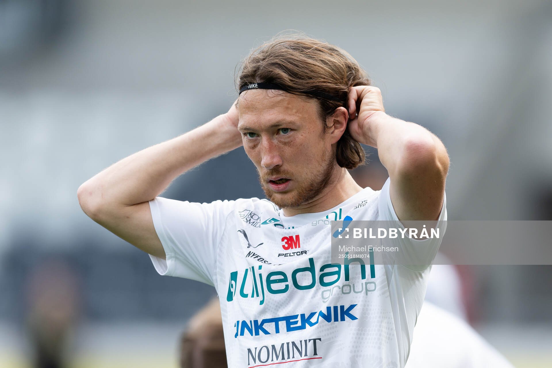 Värnamos Axel Björnström under fotbollsmatchen i Allsvenskan mellan Häcken och Värnamo den 18 maj 2025 i Göteborg. 